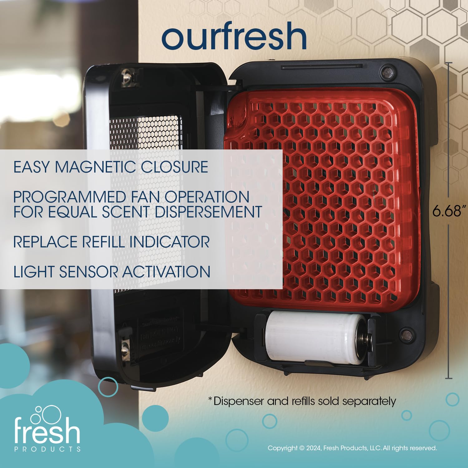 Fresh Products Ourfresh 2 Air Freshener Replace Metered Aerosol With Dry Fragrance 30 Day Use Medium Sized Spaces Light Activate