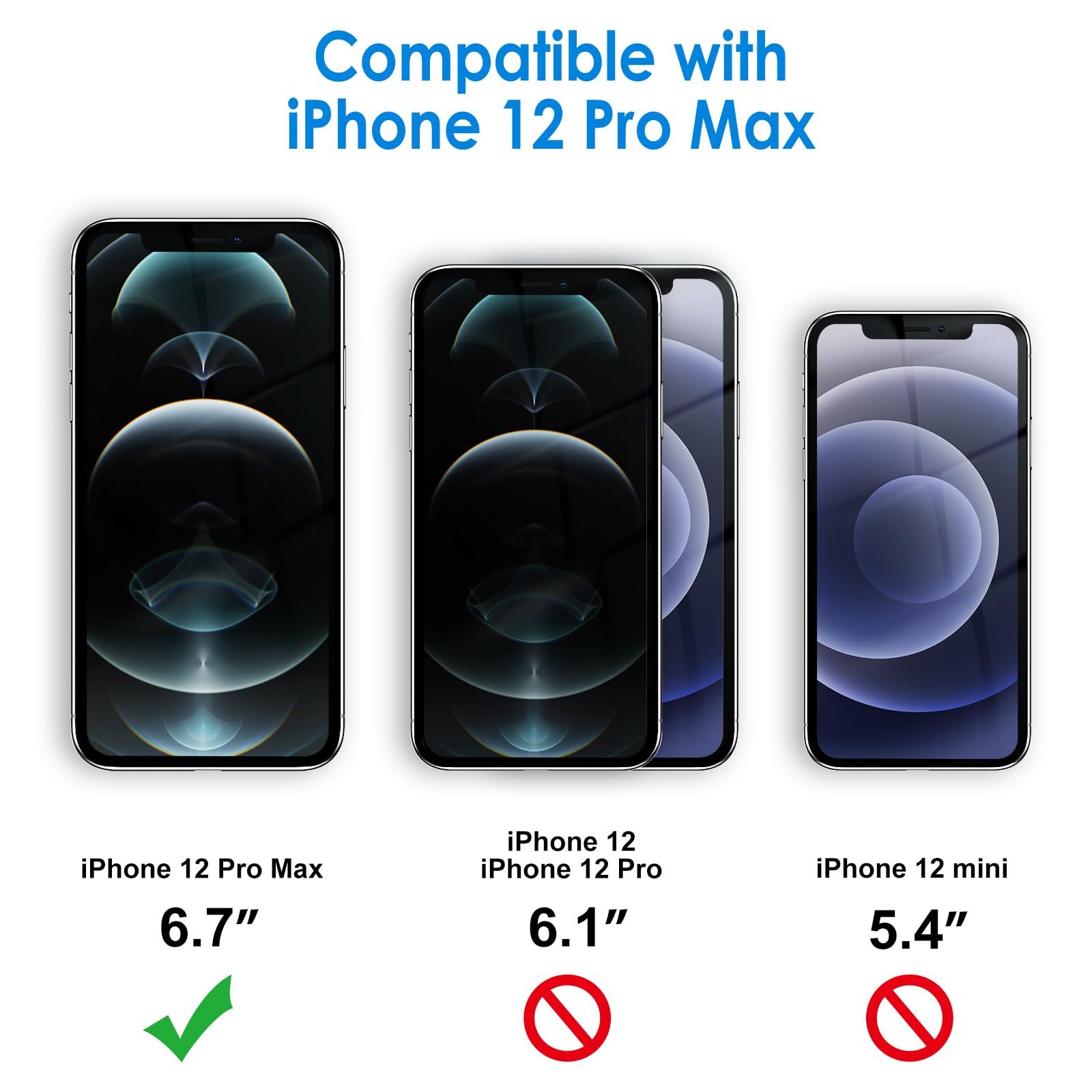 Jetech Case For Iphone 12 Pro Max 6.7 Inch, Non Yellowing Shockproof Phone Bumper Cover, Anti Scratch Clear Back (Pacific Blue)