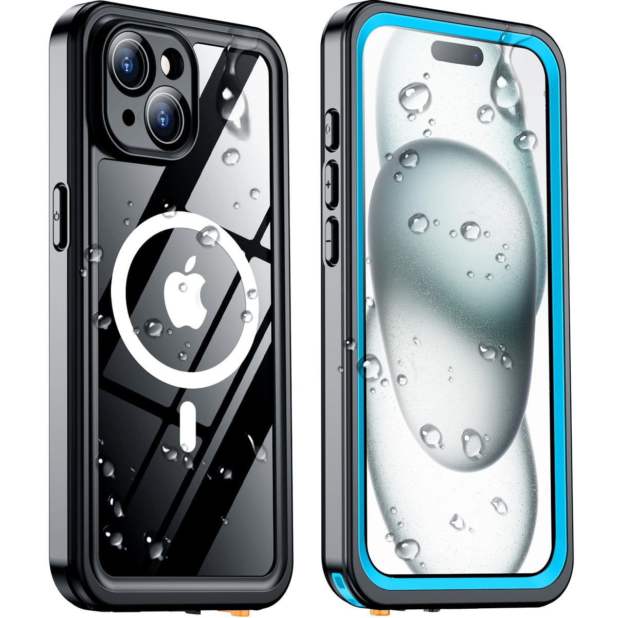 Temdan Magnetic For Iphone 15 Case Waterproof, [Built In Screen Protector][Ip68 Underwater][15Ft Military Dropproof][Dustproof][