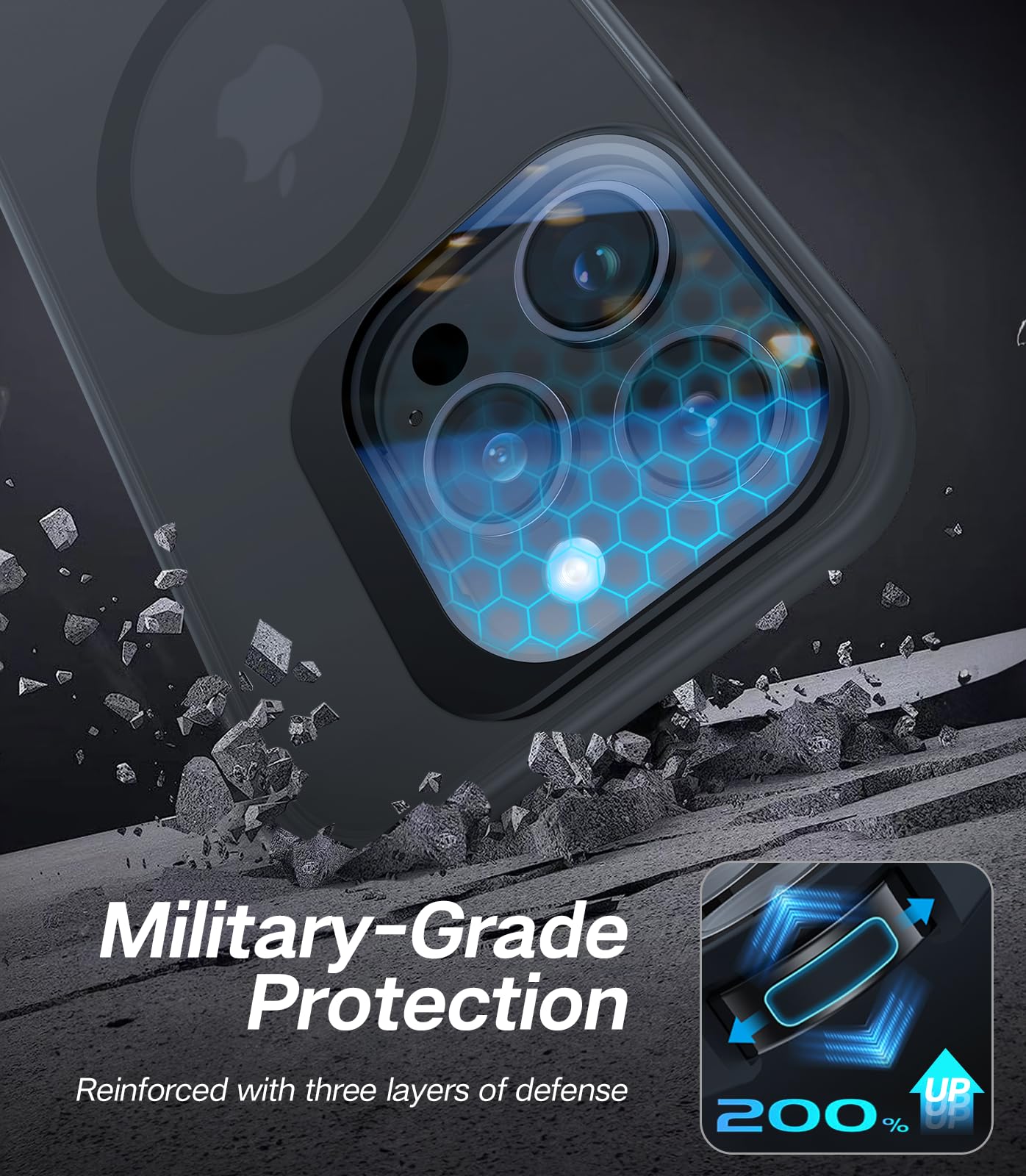 Vofata For Iphone 13 Pro Case With Metal Camera Stand [Built In 9H Camera Lens Protector][Compatible With Magsafe] Military Grad