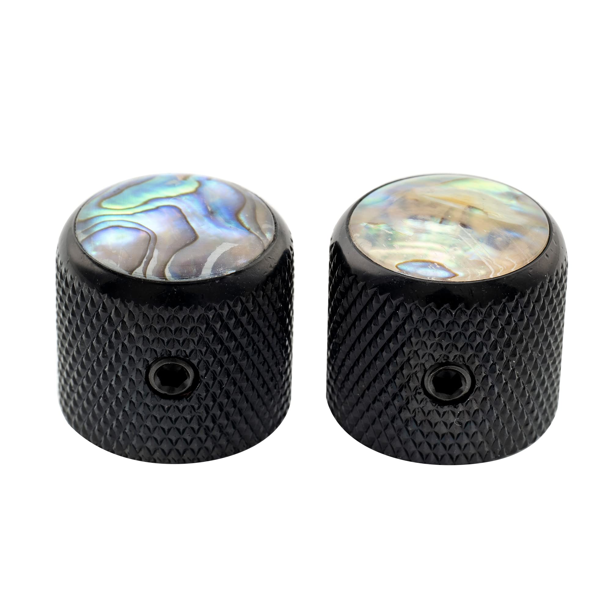 Musiclily Pro 1/4 Inch Steel Abalone Top Dome Knobs With Set Screw Universal Fitting Control Knobs For Electric Guitar Or Bass, 