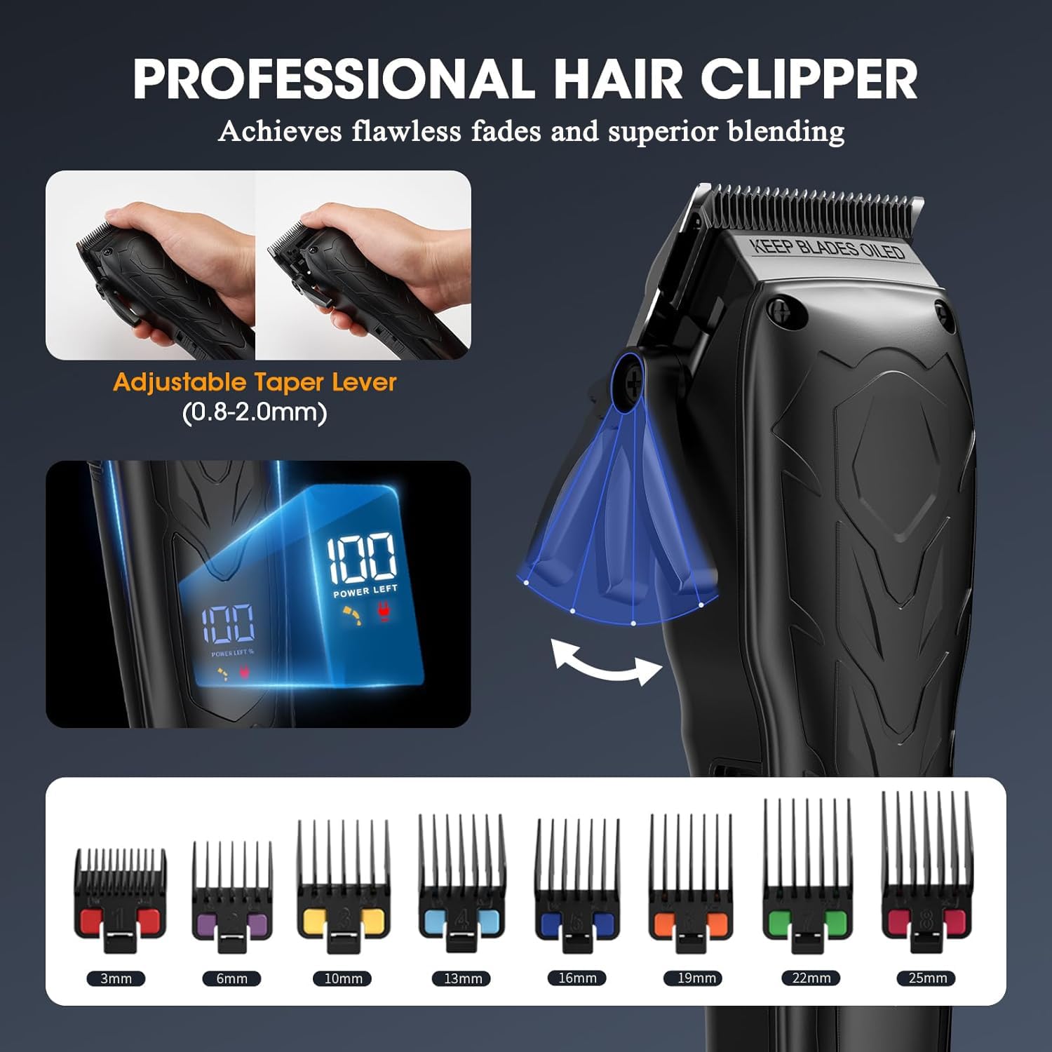 Suttik Professional Hair Clippers For Men, Barber Clippers And Trimmers Set, Foil Shavers For Men, 3 In 1 Cordless Hair Clippers