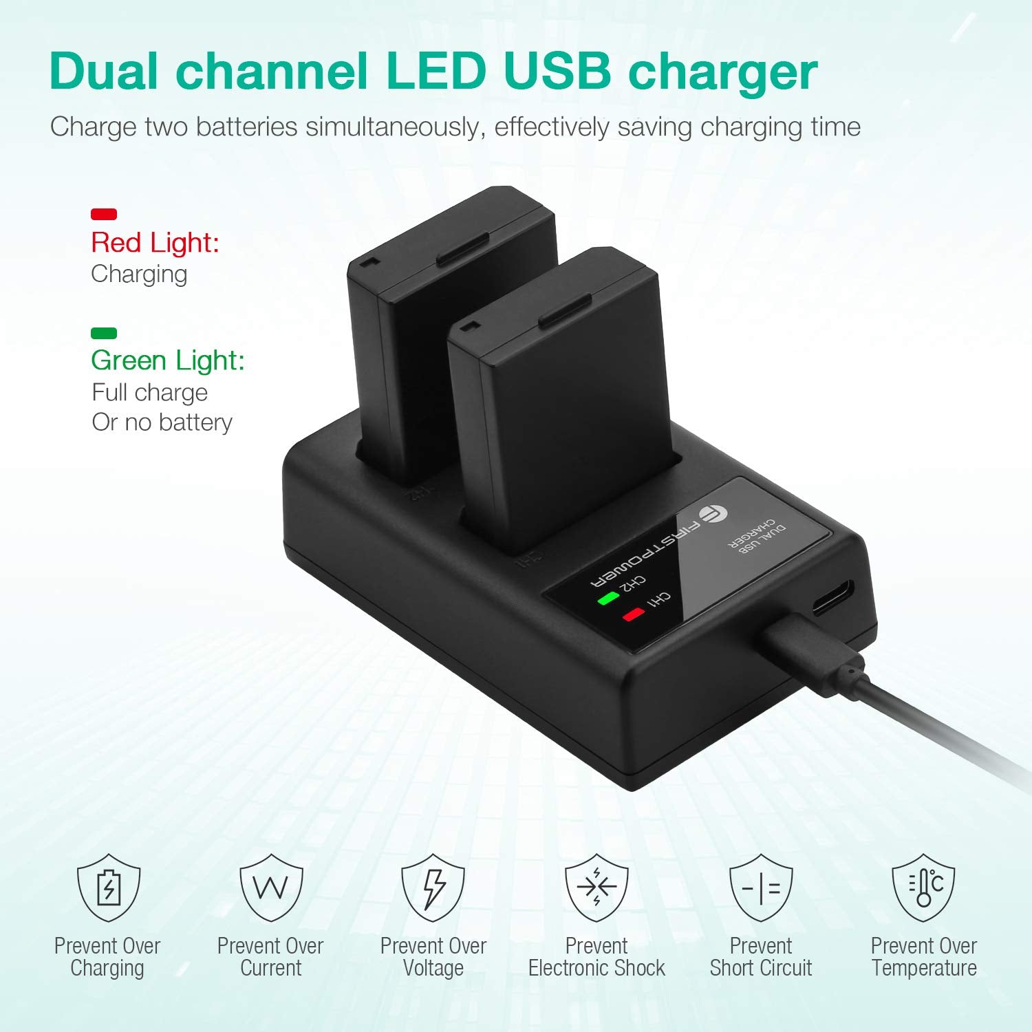Firstpower Lp E10 Battery (2 Pack) And Dual Usb Charger Compatible With Canon Eos Rebel T3 T5 T6 T7 T100 Kiss X50 X70 X80 X90 11