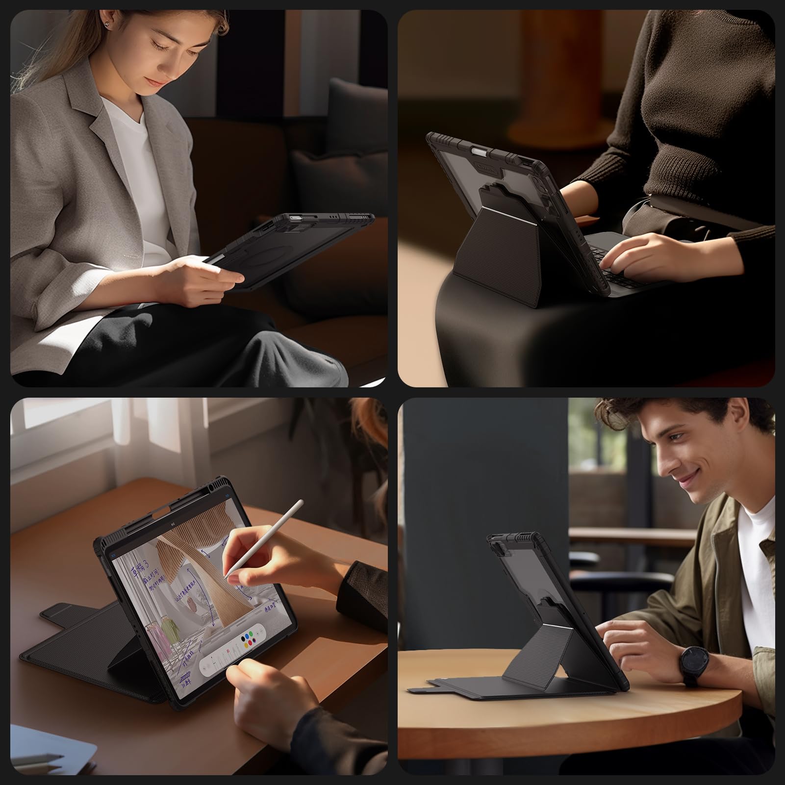 Nillkin Magnetic Keyboard Case For Ipad Air 11 Inch M2 2024 & Ipad Pro 11(1St/2Nd/3Rd/4Th Gen), Ipad Air 5Th&4Th Generation Case