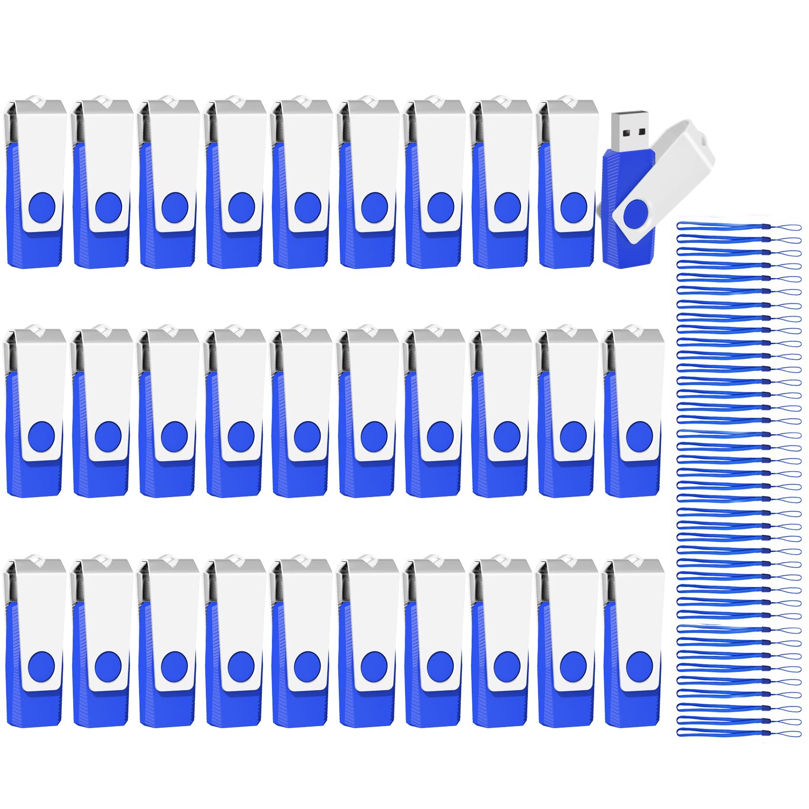 Eastbull 50 Pack Of Flash Drives Bulk 2Gb, Usb 2.0 Flash Drives Pack Usb Drives Bulk Thumb Drives In Bulk With 50 Strings (2 Gb)