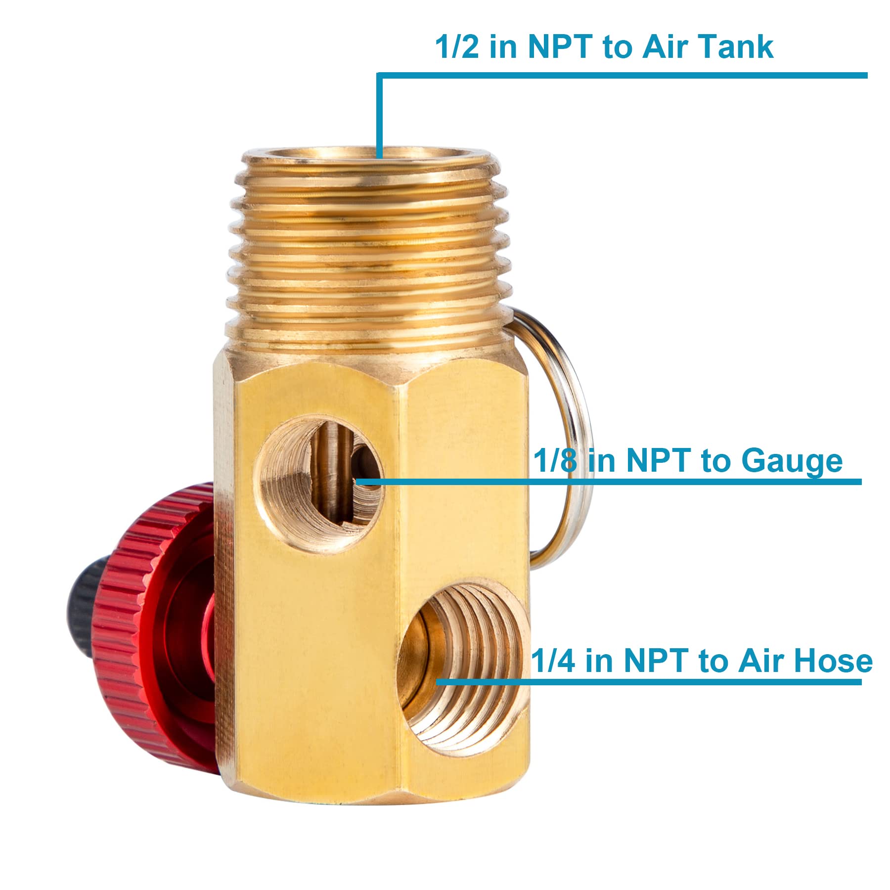 Breezliy Air Tank Manifold Tool With Fill Port, Performance Tool W10056 Air Tank Manifold ,Ball Valve And Relief Bypass 1/2'' Np
