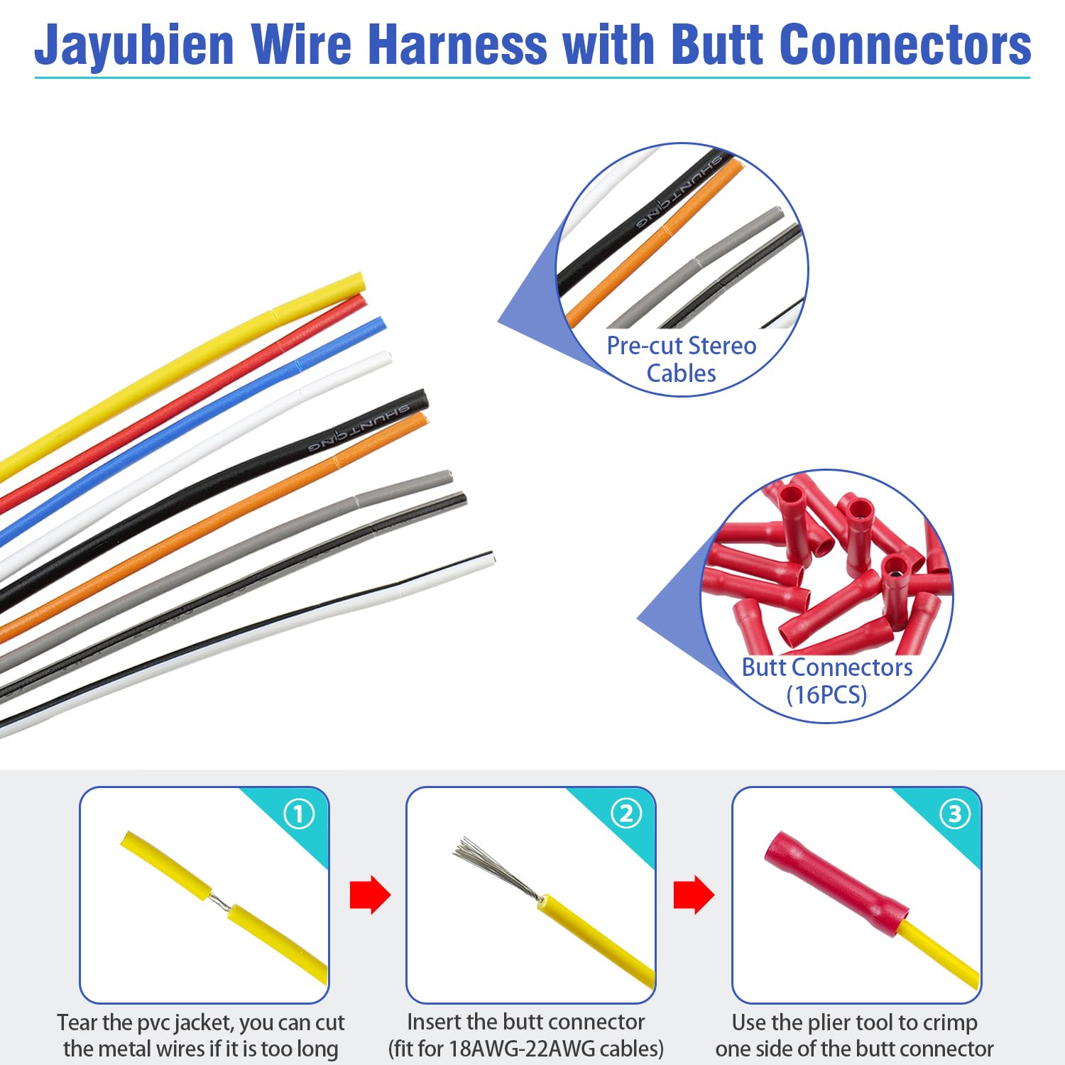 Jayubien Radio Wiring Harness Adapter Kit Compatible With Toyota Camry Corolla Rav4 Cruiser Sienna Tacoma Highlander Prius,Car S