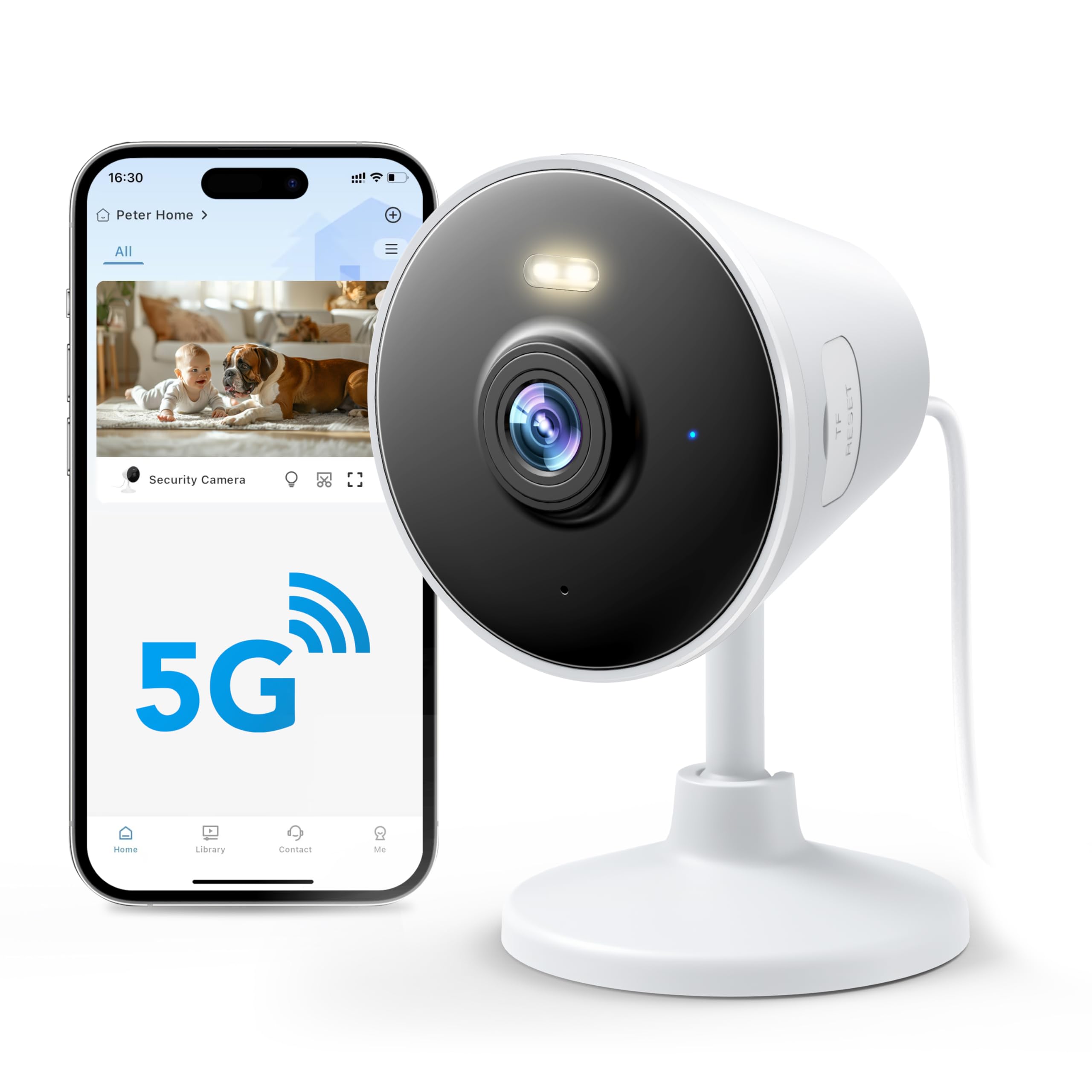 5G & 2.4G Indoor/Outdoor Security Camera For Home, Baby/Elder/Dog/Pet Camera With Phone App, Wifi Camera W/Spotlight Color Night