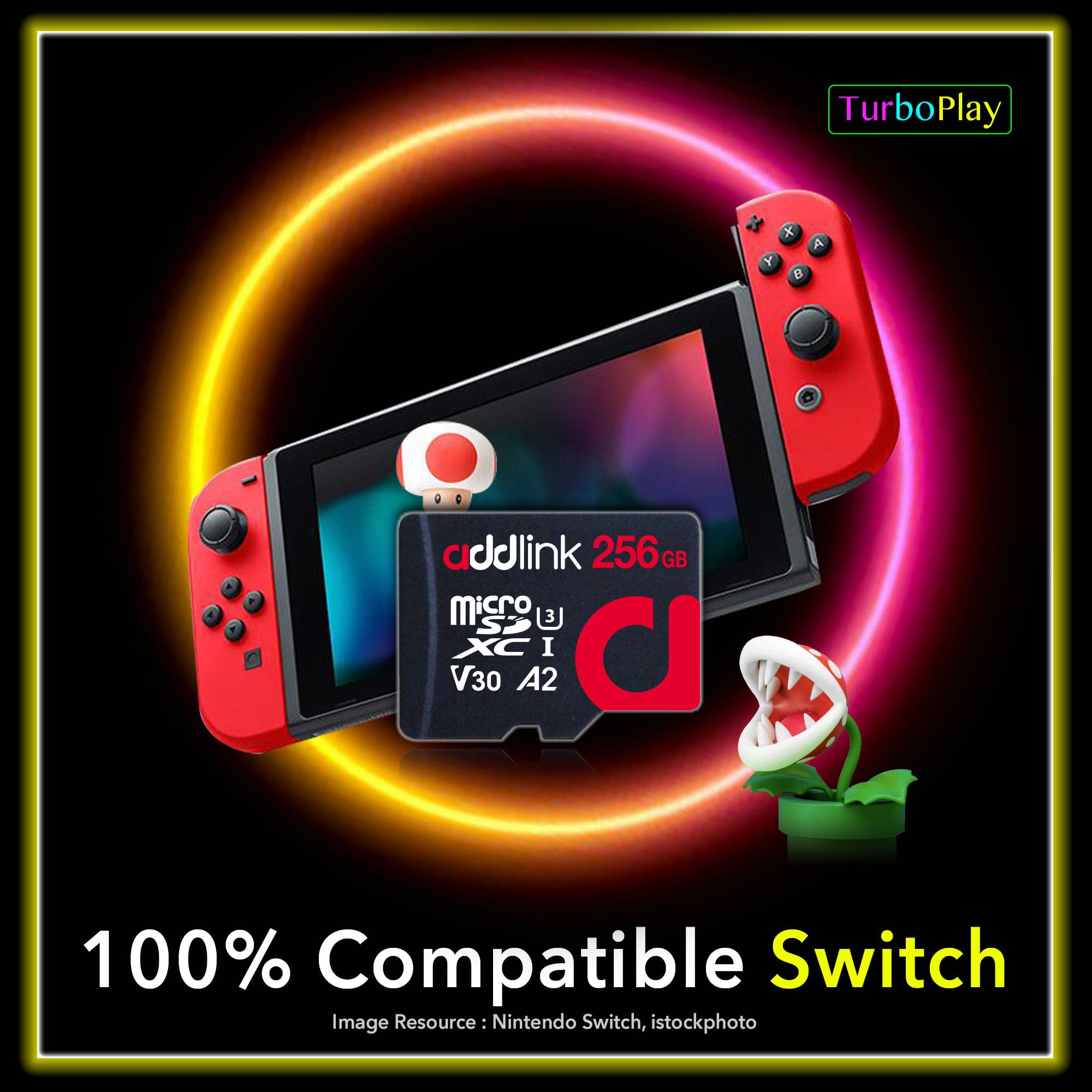 Addlink Gaming Microsdxc 256Gb 2 Pack + Adapter Uhs 1 U3 V30 C10 4K A2, Up To 100Mb/S, Storage Design For Nintendo Switch, Rog A