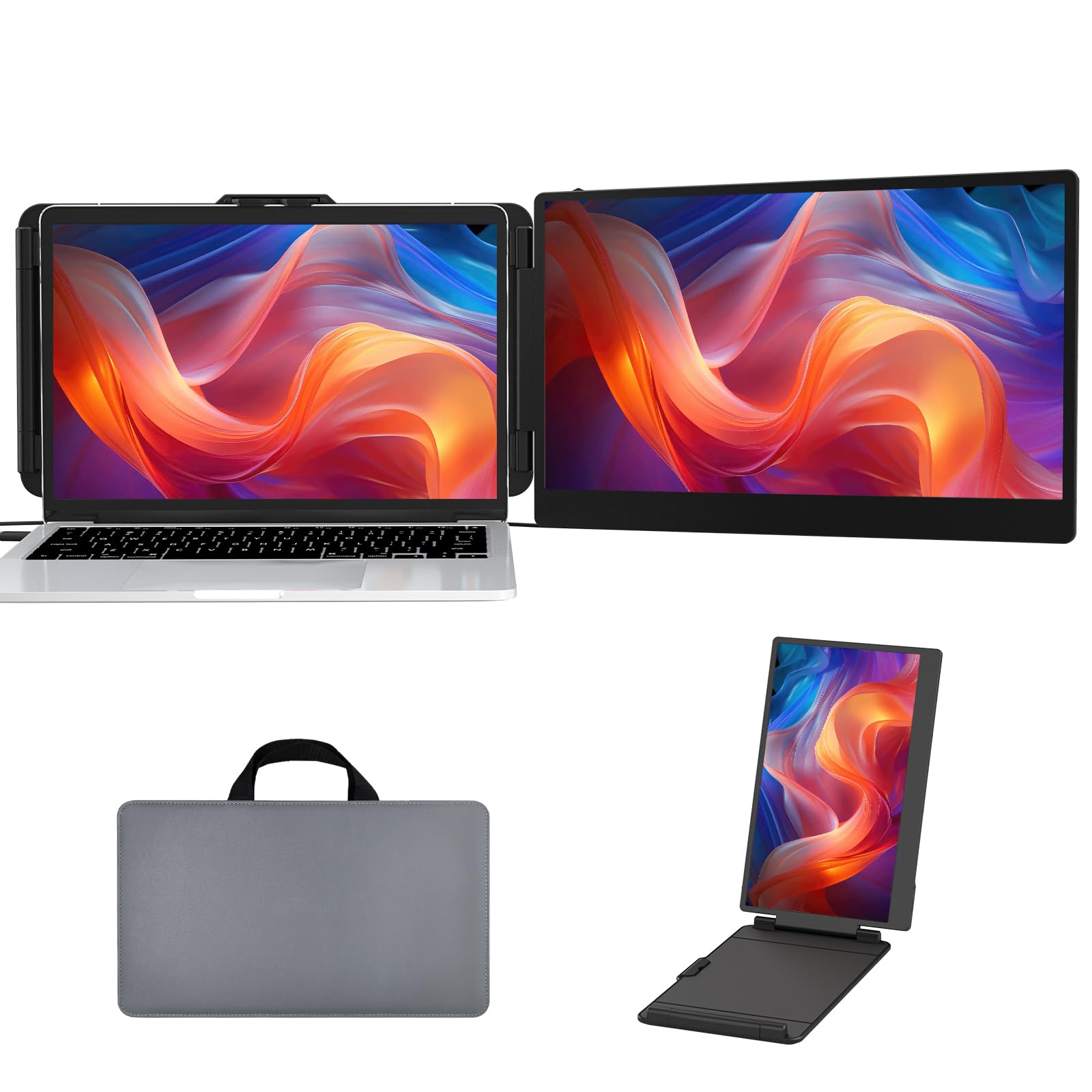 Laptop Monitor Extender, Portable Monitor For Laptop, Screen Extender Portable16:9, Hdmi/Type C Plug And Play Display Screen Ext