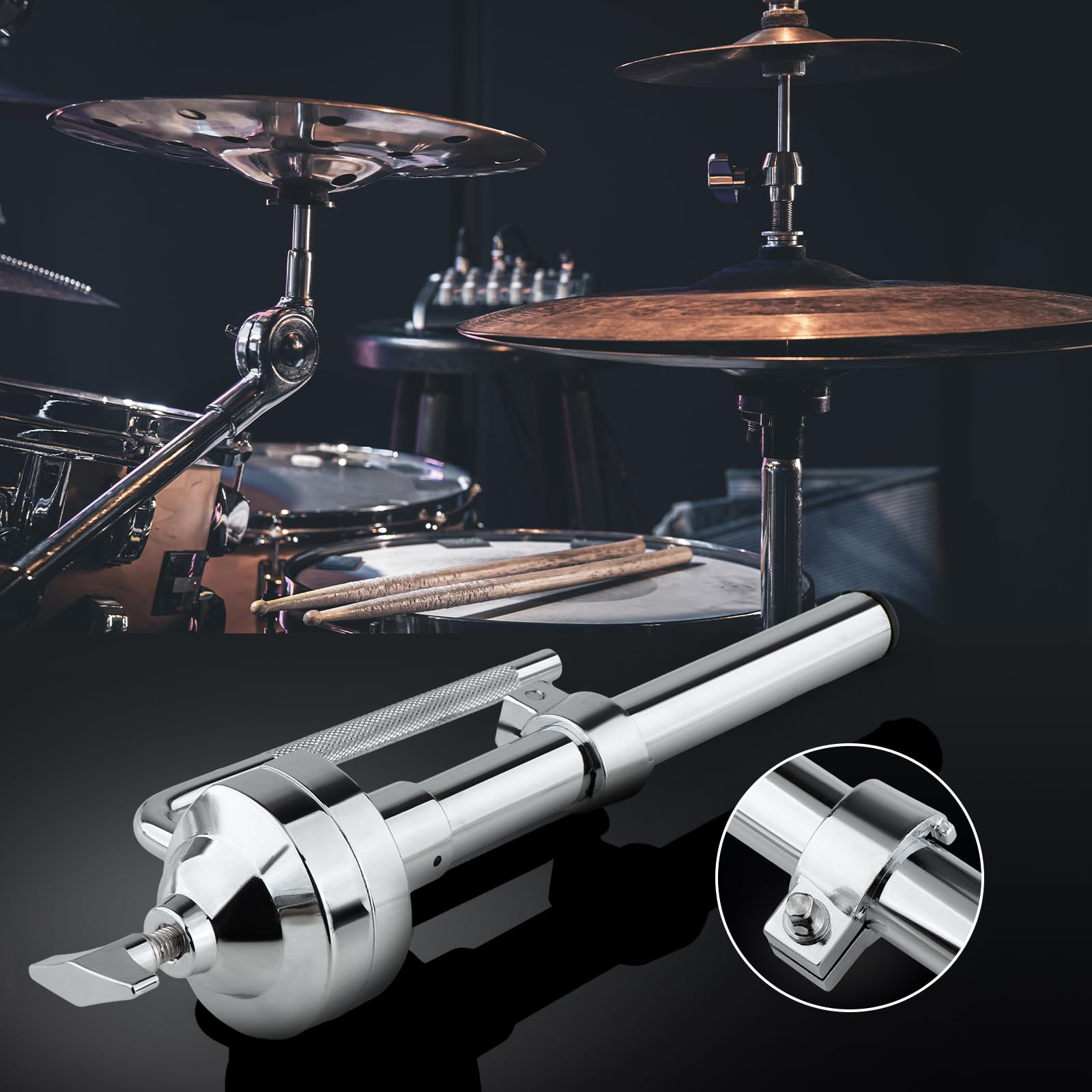Ugplm Metal Drum Holder,Lightweight Mount Stand Display Hardware,Tom Holder Stand Mount,Cymbal Stand For Tom Drum Parts Jazz Dru