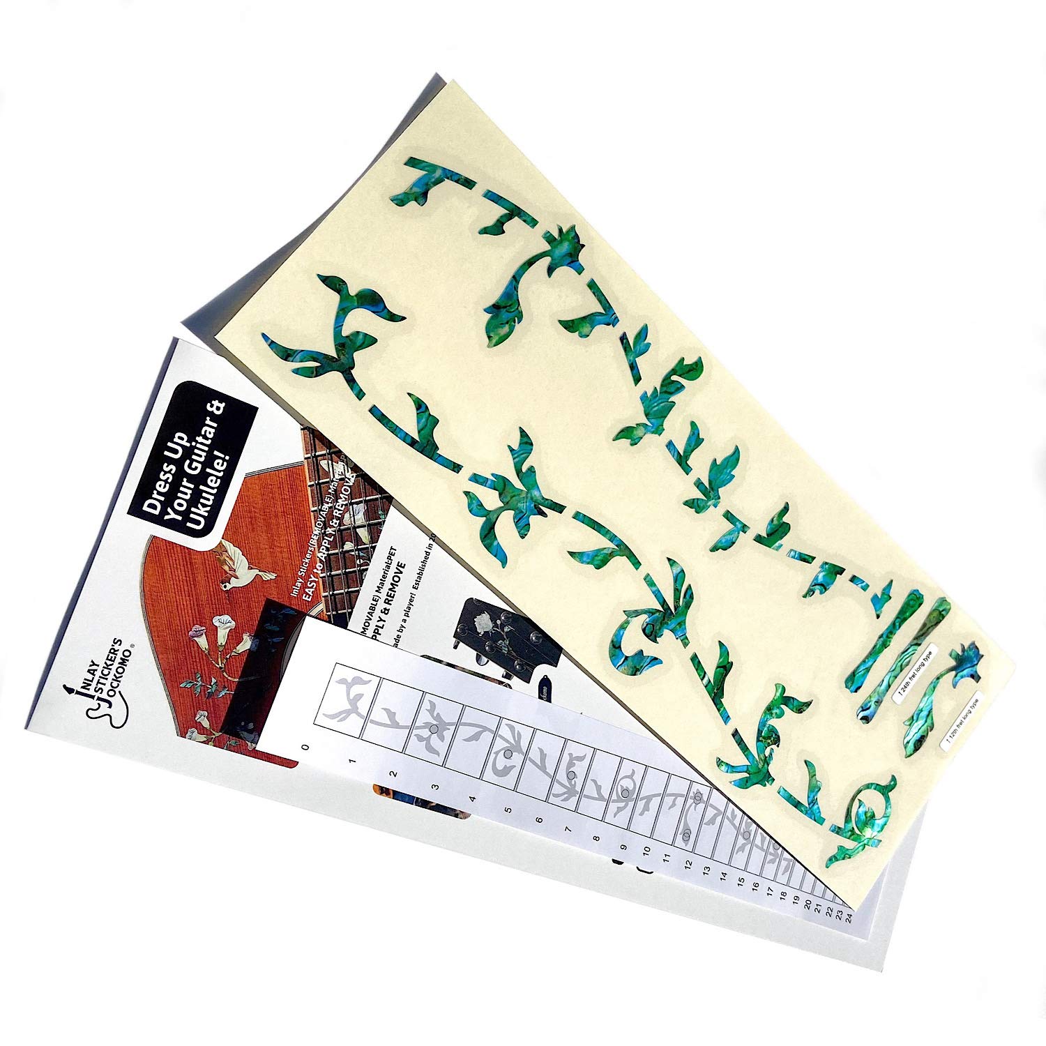 Inlay Sticker Fret Markers For Guitars   Tree Of Life   Abalone Green