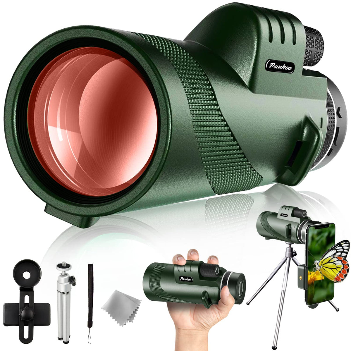 Compack Monocular Pankoo 40X60 Monocular Telescope with Smartphone Holder & Tripod, 2022 ...