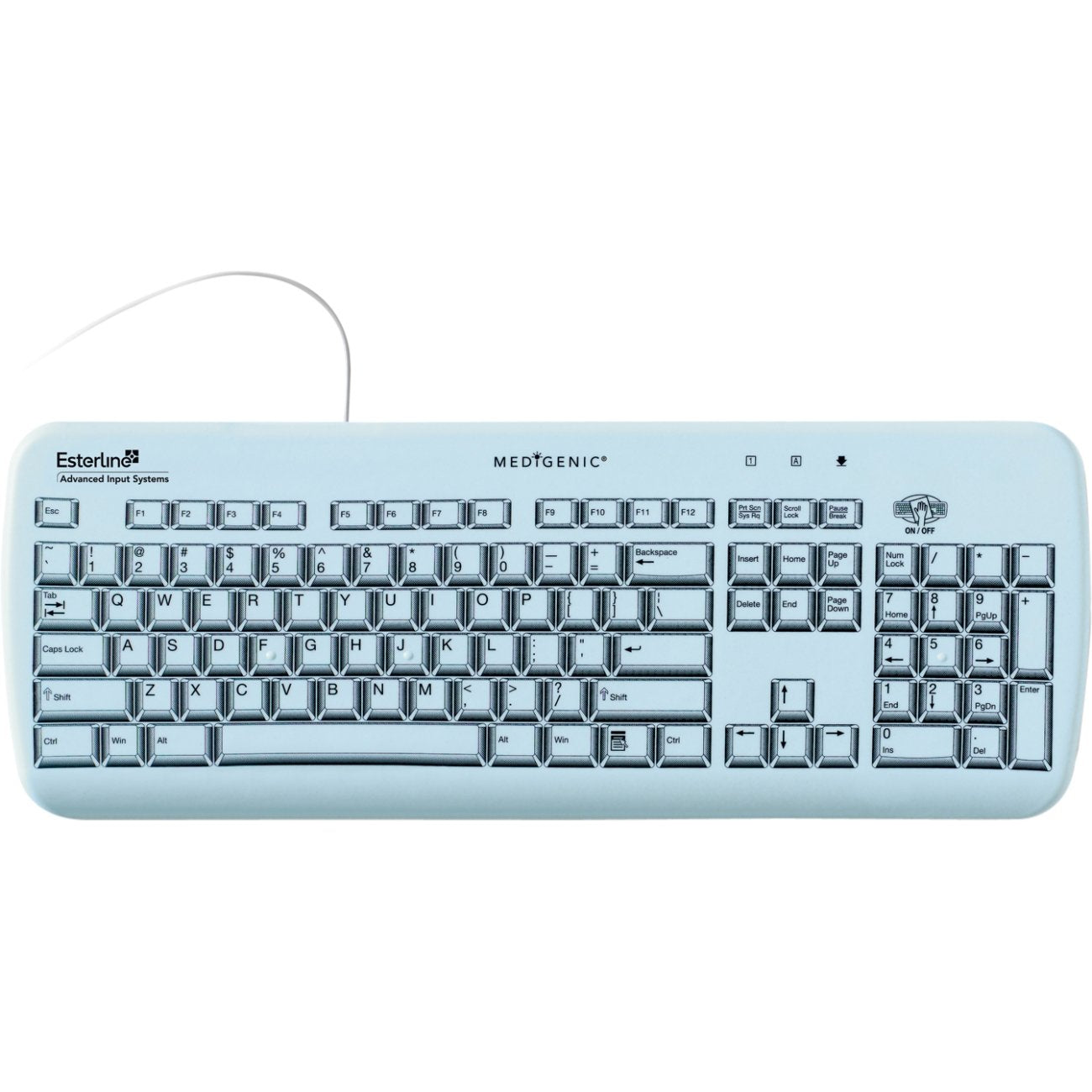 Esterline Advanced Input Sys. Medical 104 Essential Washable Keyboard Cost Effective Features A Fl   K104E01 Us
