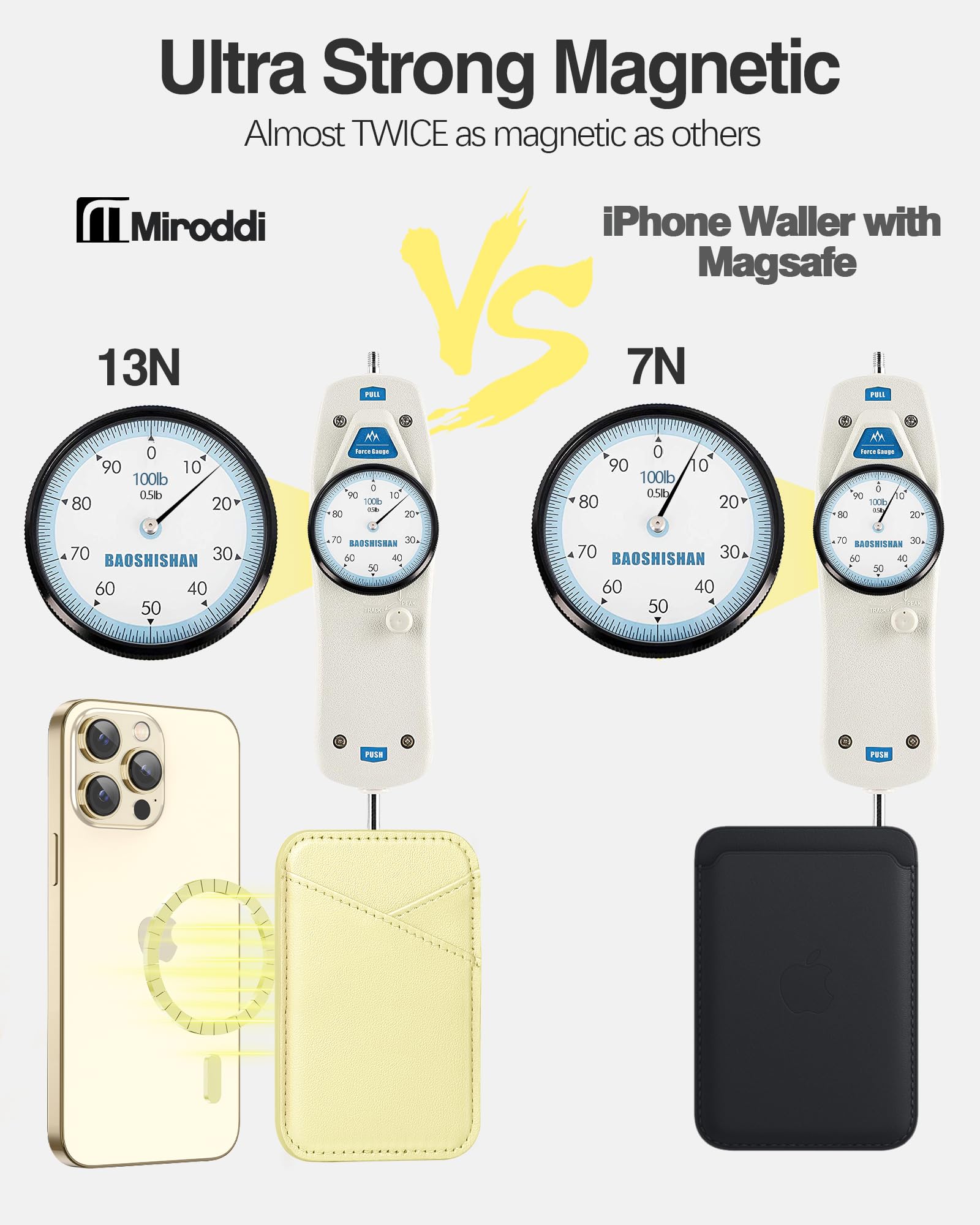 Miroddi For Magsafe Wallet, Magnetic Wallet Card Holder For Iphone 16/15/14/13/12 Series, 0.12'' Invisible Ultra Thin Magnetic P