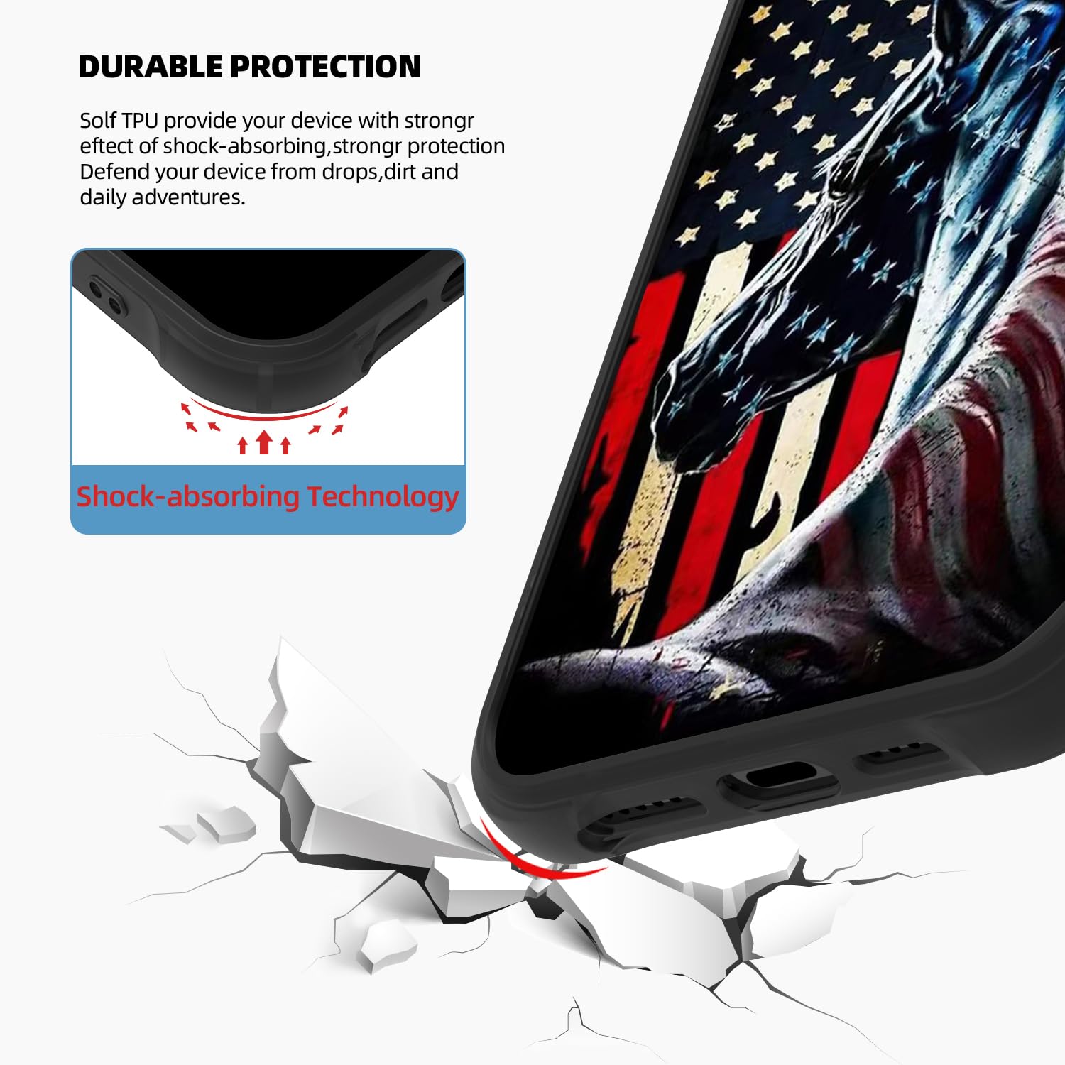 Zhuxuxitt Case For Iphone 13/14 Case,Flag Horse Case For Iphone 13/14 Design For Men Boys [Anti-Scratch] Non-Slip+Shockproof Rug