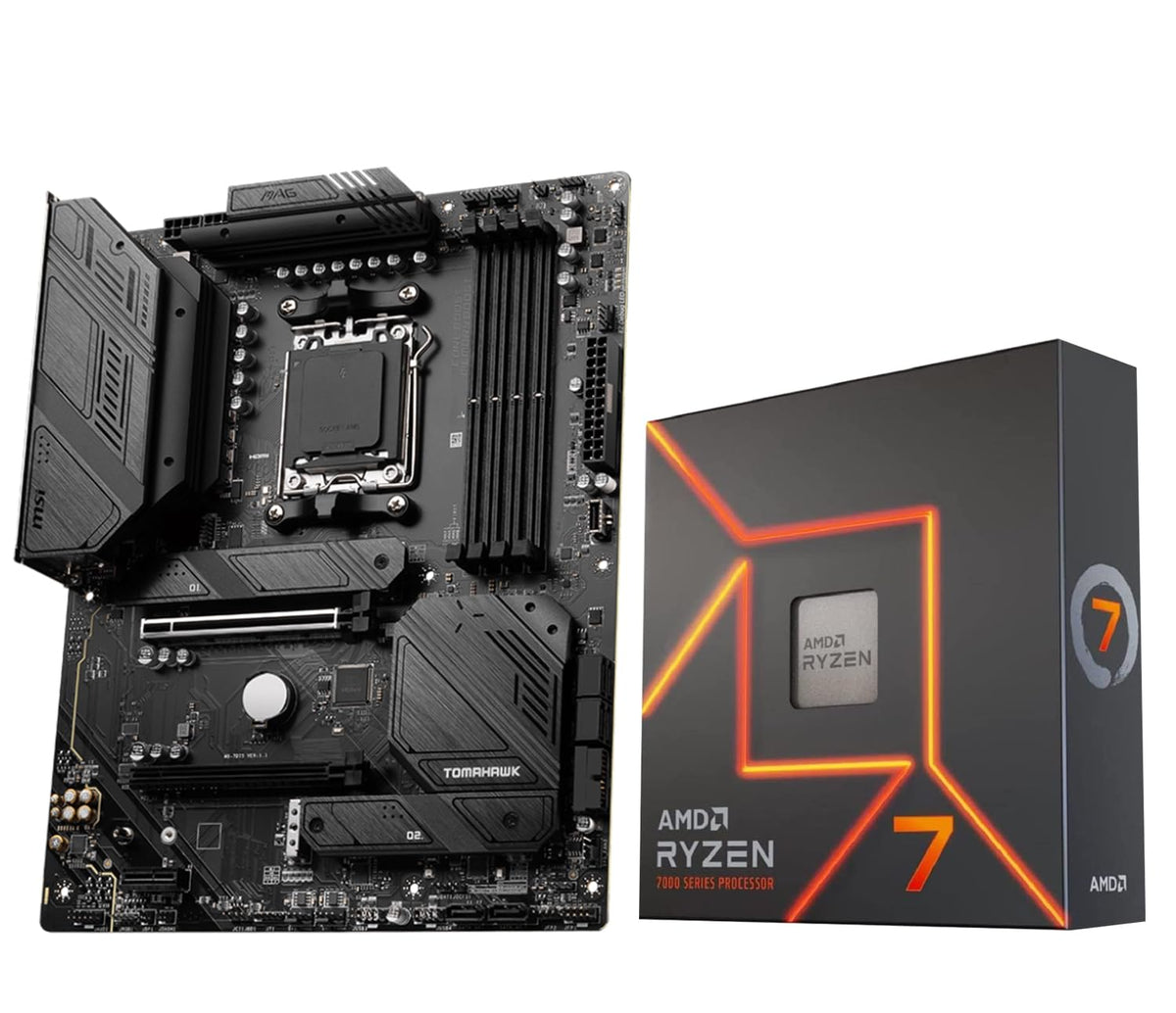 Inland Micro Center Amd Ryzen 7 7700X 8 Core 16 Thread Am5 Unlocked Desktop Processor Bundle With Msi Mag B650 Tomahawk Wifi Gam