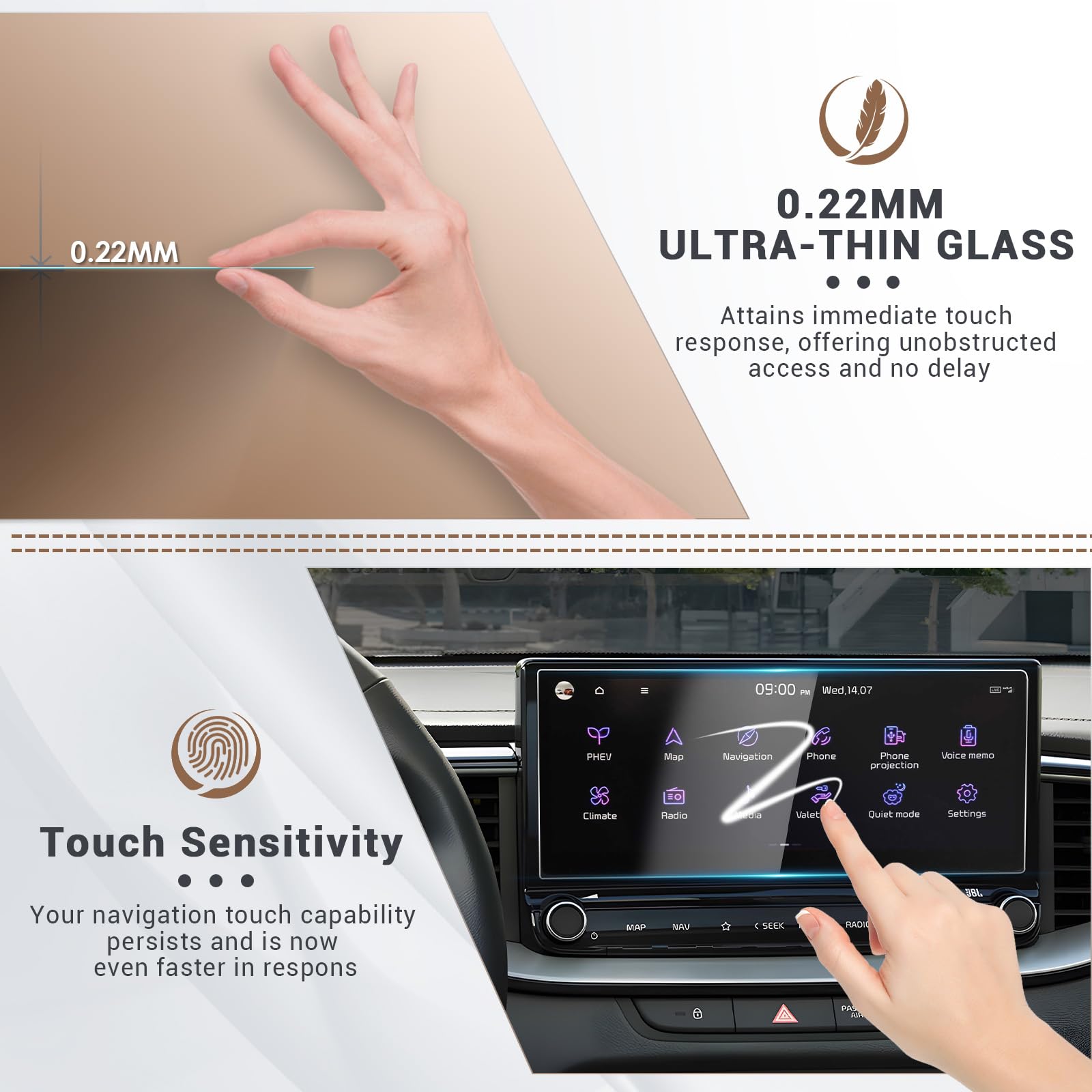 Yee Pin 2024 Forte Screen Protector   Matte Anti Glare Tempered Glass For 2022 2023 2024 Kia Forte Gt Line/Gt/Gt Manual Accessories 10.25' Radio Screen Saver