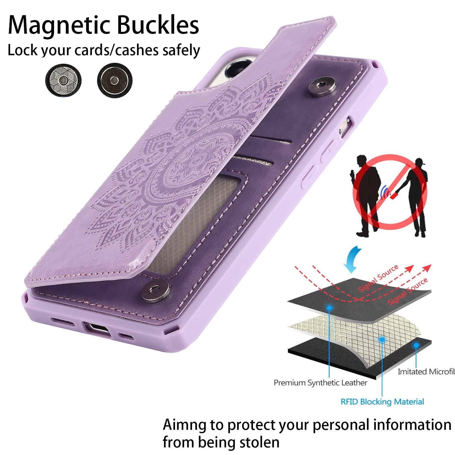 Cavor For Iphone 13 Case With Card Holder,For Iphone 13 Wallet Case,For Iphone 13 Case For Women Men,Phone Cases For Iphone 13 C