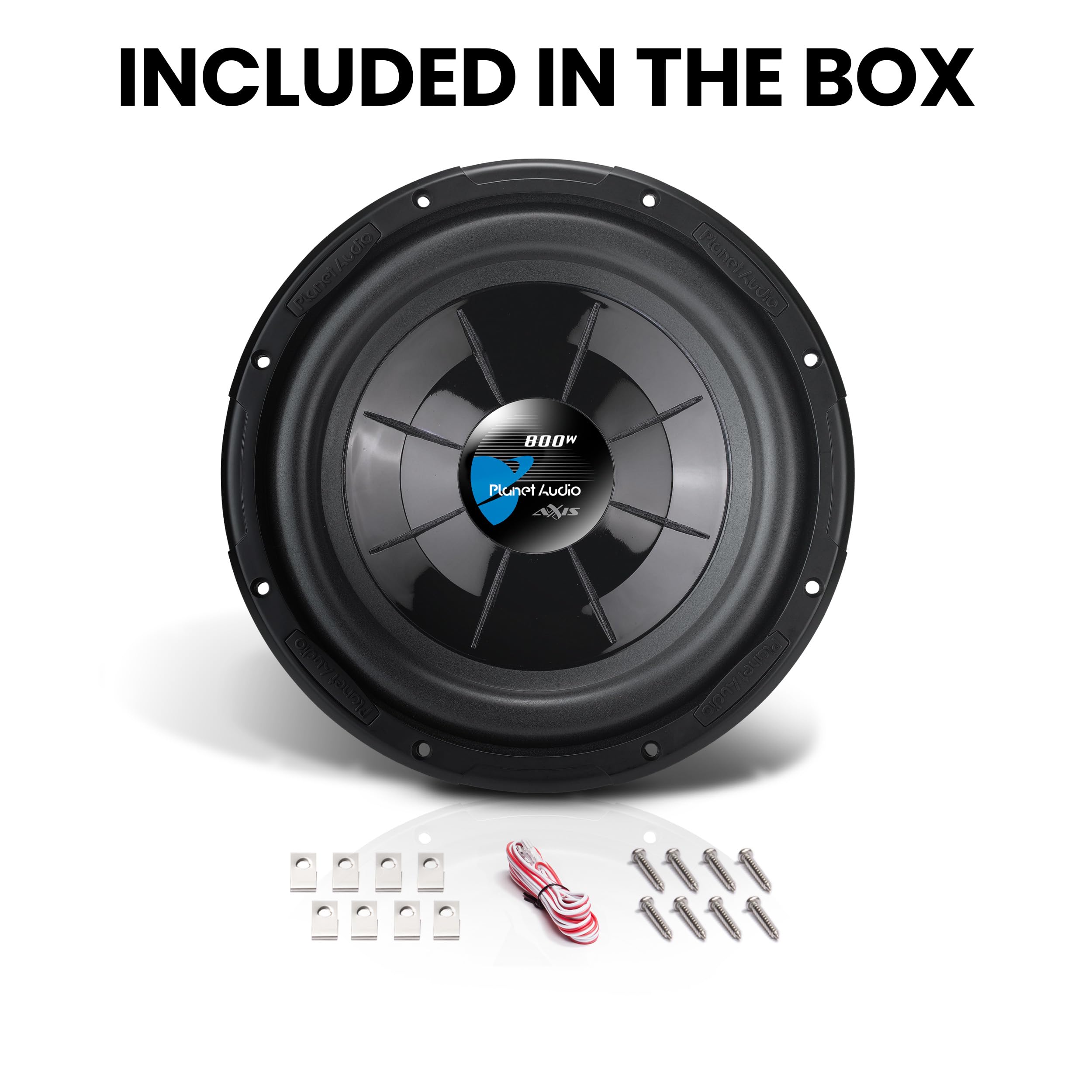 Planet Audio 10 Inch Car Subwoofer PX10 Axis Series 800 Watts Max Single 4 Ohm Voice Coil Rubber