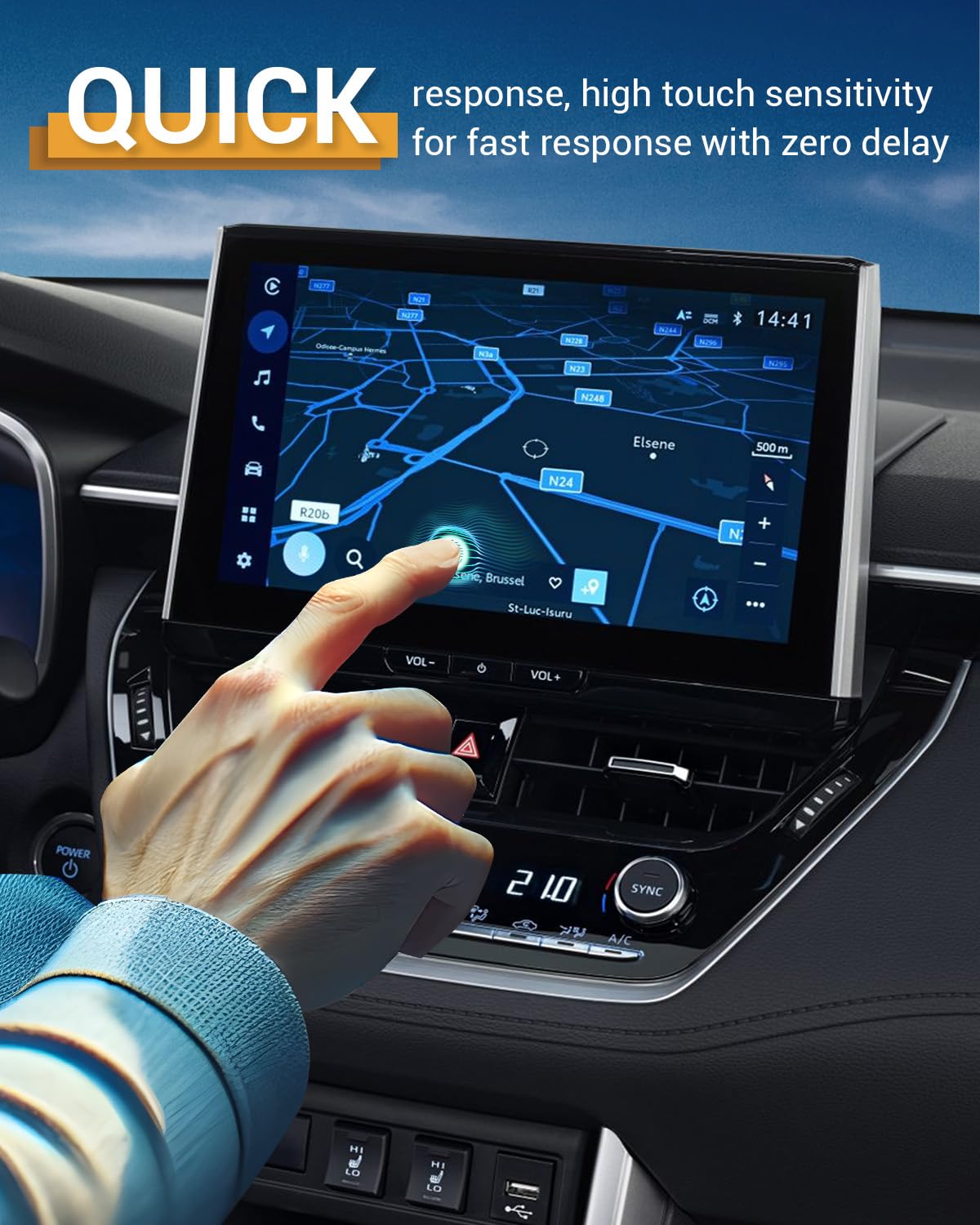 Yee Pin 2025 Corolla Fx Screen Protector For 2024 Toyota Corolla Cross Hybrid/Passion X Pack/Flame X Pack 10.5 Inch Touch Screen Cover Guard Sensitive Ultra Hd Clear Anti Scratch Smooth Touch 2 Pack