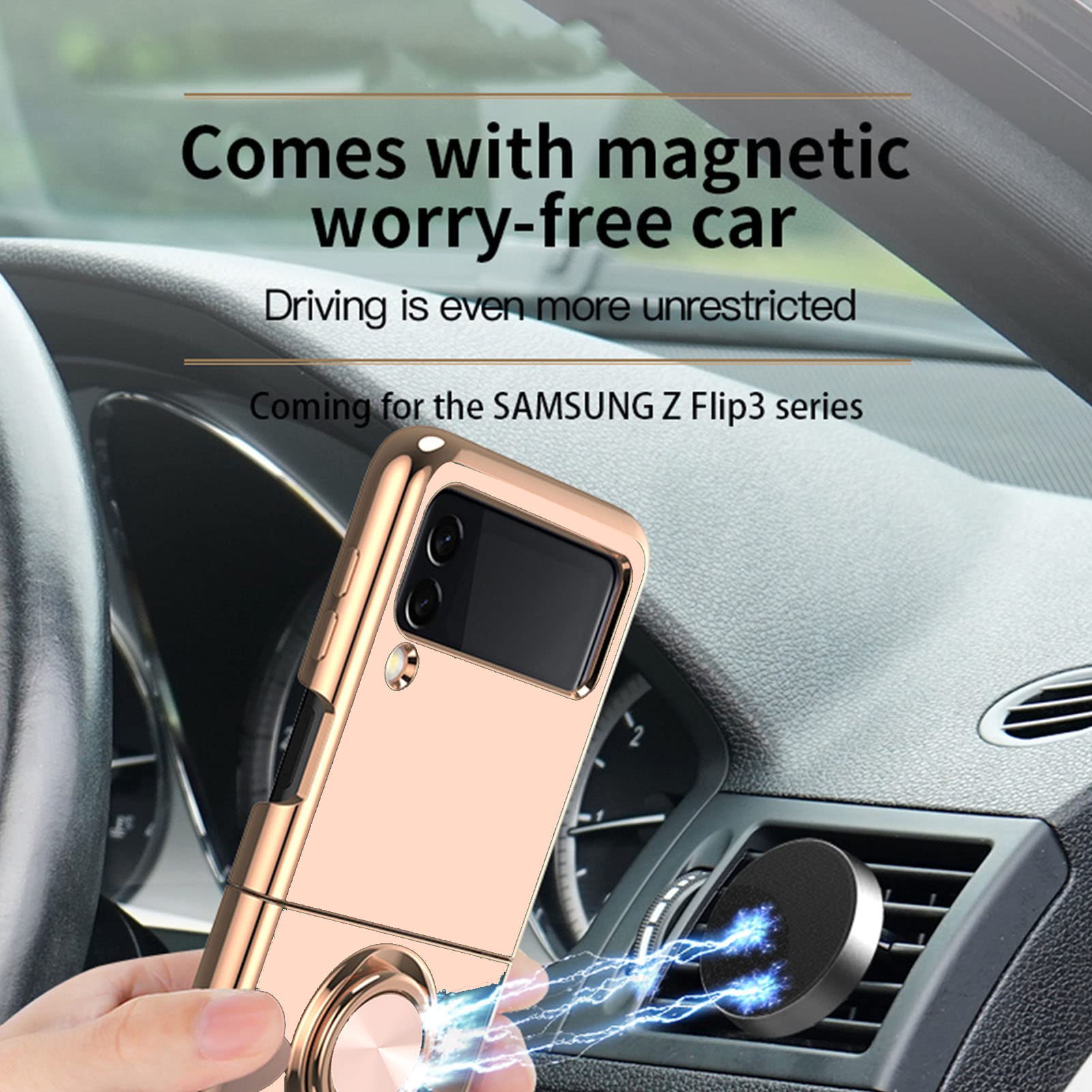 Diyeeni Compatible With Flip 3 Phone Cover, Cell Phone Protective Cover, With 360 Rotation Ring Holder, Scratch Protective Case,