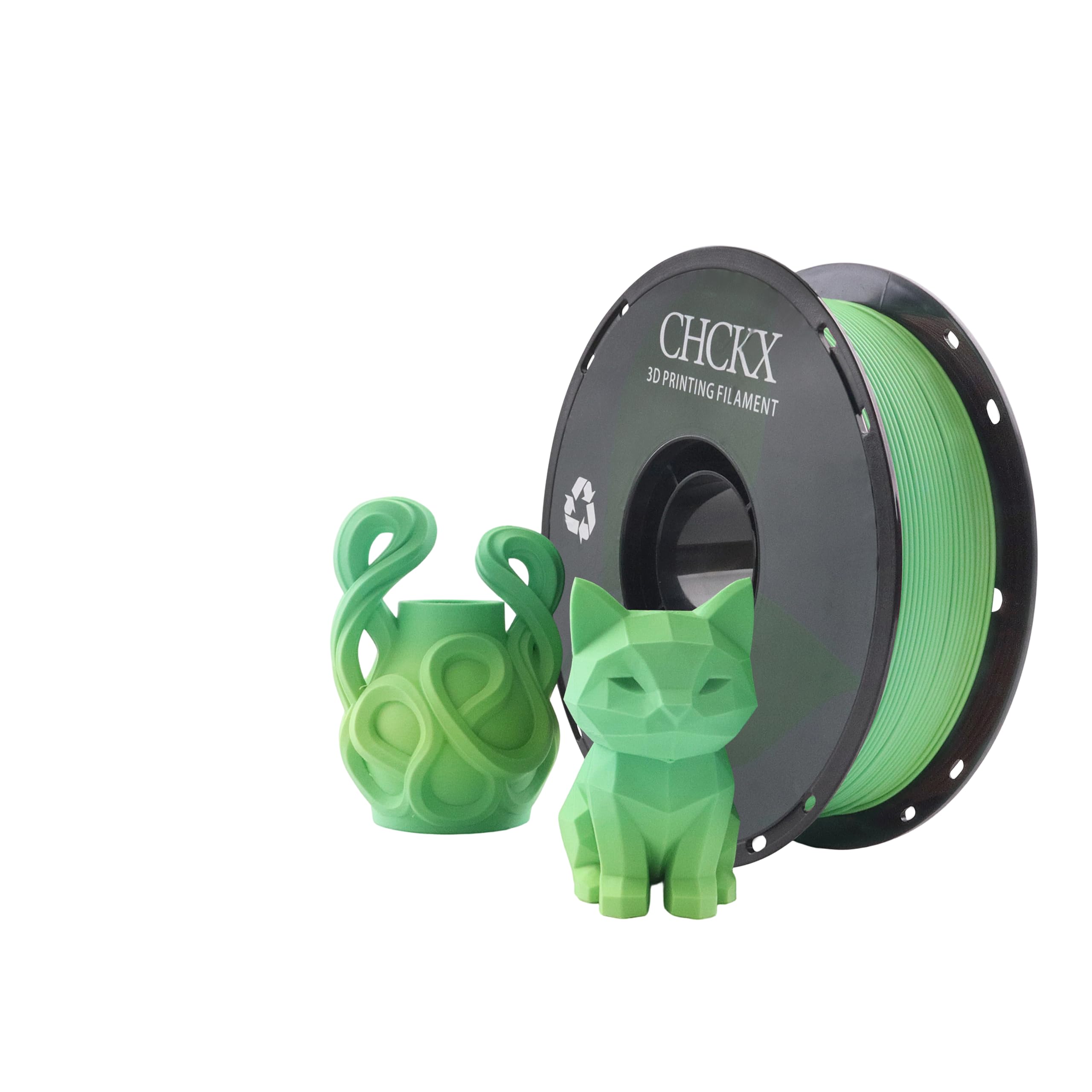 CHCKX Matte PLA 3D Printer Filament, 1KG Spool(2.2lbs) 1.75mm PLA Filament for Most FDM 3D Printers,Summer Green