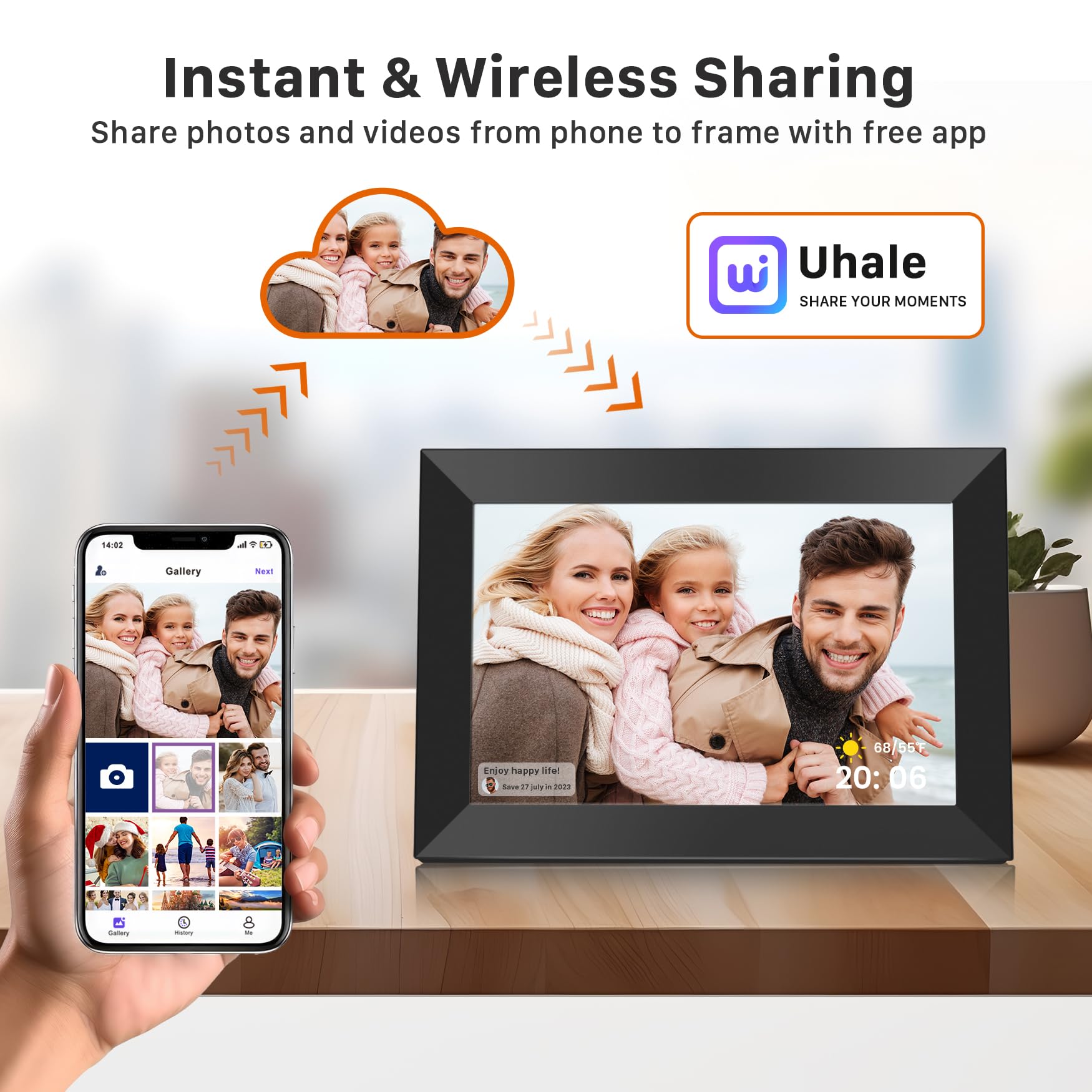 Fangor 10.1'' Digital Picture Frame, Wifi Digital Photo Frame 1280 * 800 Hd Ips Touch Screen, 32Gb Auto Rotate Smart Frame Wall