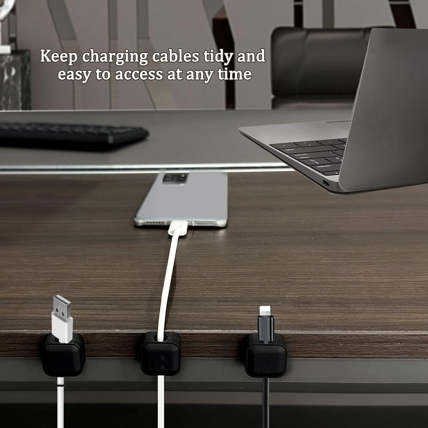 6 Pack Magnetic Cord Organizer Cord Holder,Vastweitao Easy Secure Adhesive Cable Management For Home Office Desk Phone Car Wall