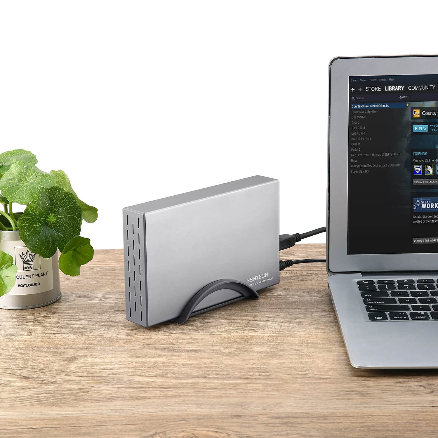 Hard Drive Enclosure Rshtech Usb 3.0 To Sata Aluminum External Hard Drive Dock Case For 3.5 Inch Hdd Ssd Up To 16Tb Drives, Supp