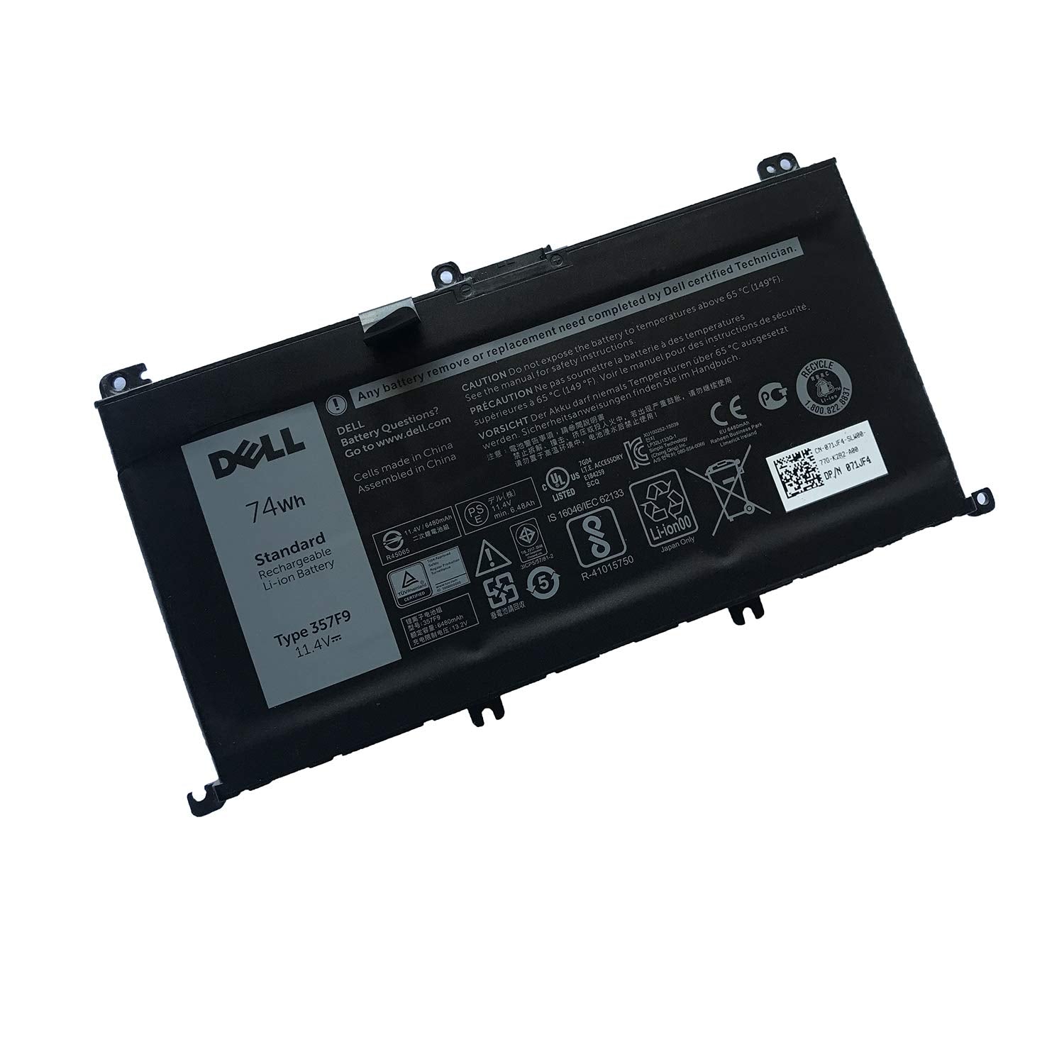 Dell 357F9 11.1V Or 11.4V 74Wh Battery For Dell Inspiron 15 5000 Gaming 5576 5577 ,15 7000 Gaming 7557 7559 7566 7567 Laptops Al