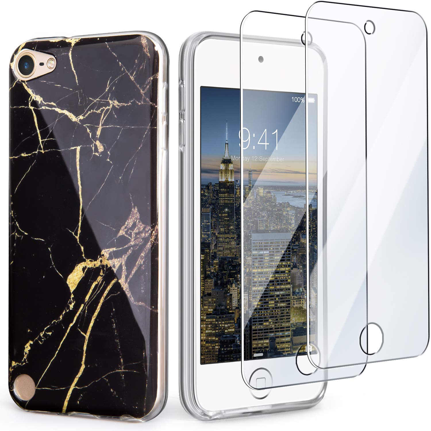 Idwell Ipod Touch Case With 2 Screen Protectors, Ipod Touch 7 Touch 6 Touch 5 Case, Slim Fit Anti Scratch Flexible Soft Tpu Bump