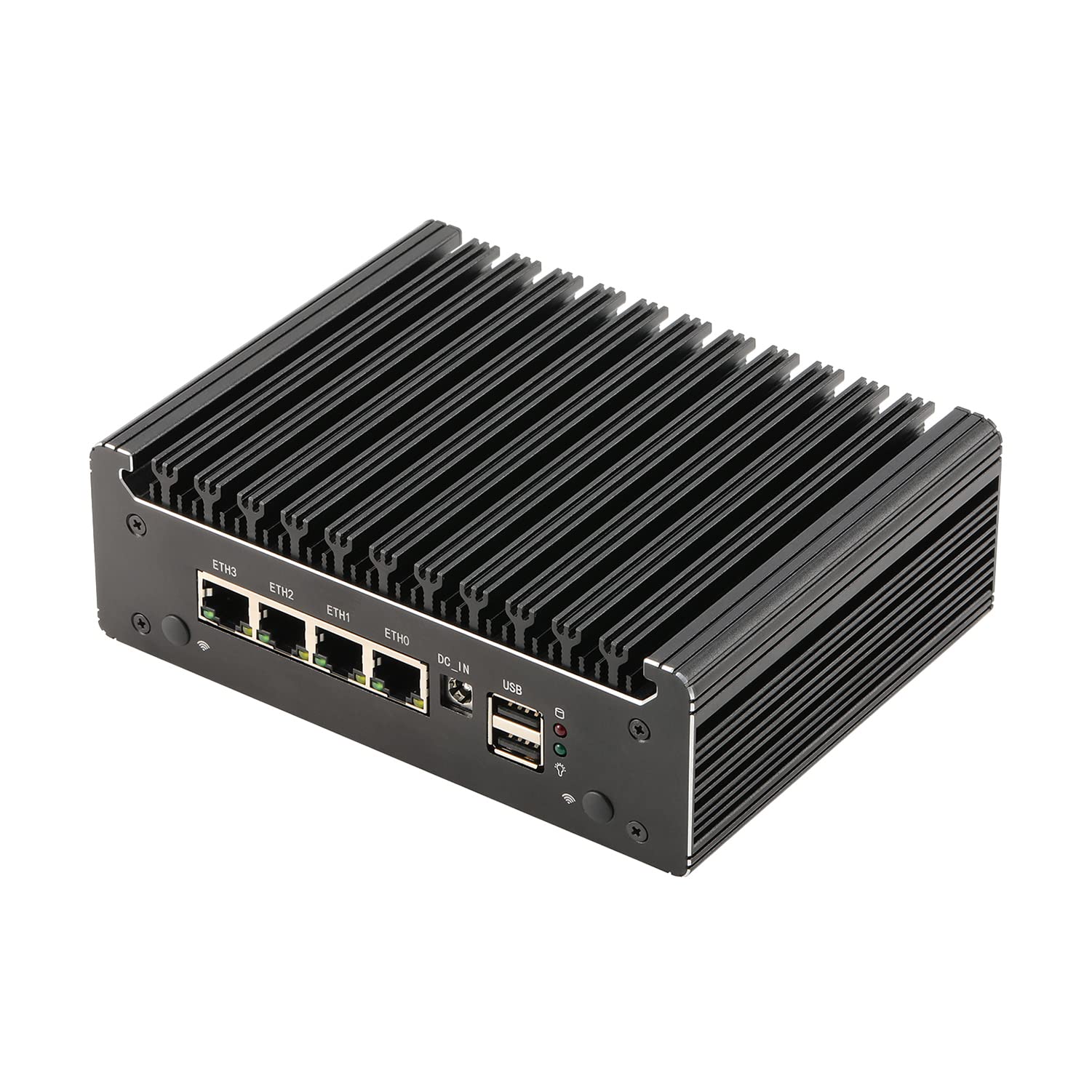 Hunsn Micro Firewall Appliance, Mini Pc, Opnsense, Vpn, Router Pc, Intel Celeron N4505, Rs41, Aes Ni, 4 X 2.5Gbe I225 B3, Console, Type C, Hdmi, Dp, Sim Slot, 4G Ram, 32G Ssd