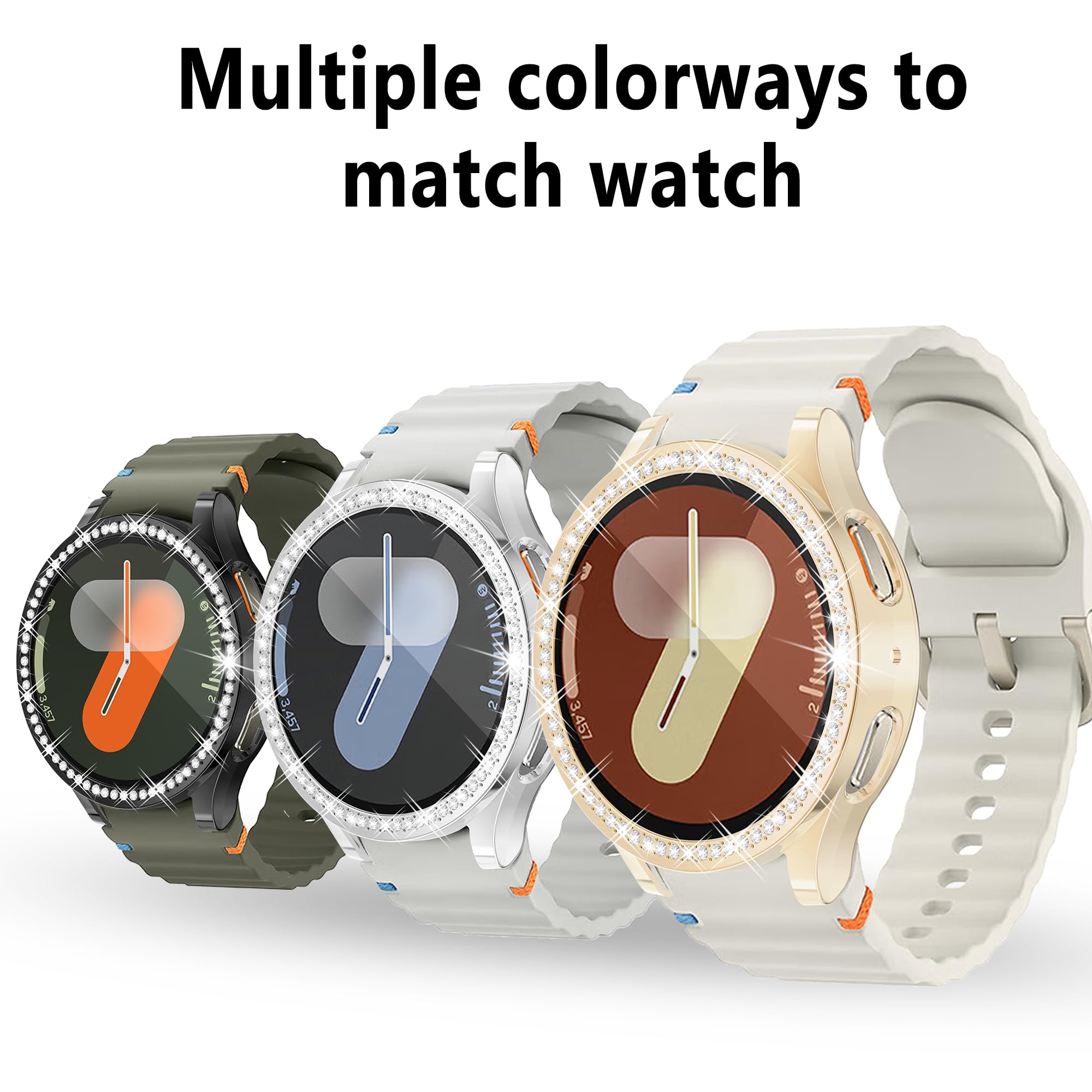 [10 Pack] Yuvike Bling Watch Screen Protector For Samsung Galaxy Watch7 40Mm, Glitter Case Tpu Soft Cover Full Protection With S