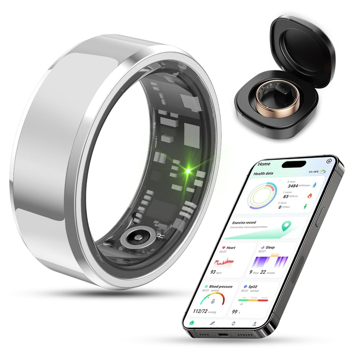 2025 Upgrade Smart Ring Health Tracker For Men Women   Ip68 Waterproof Fitness Ring With Sleep Tracker/Heart Rate/Blood Oxygen/S