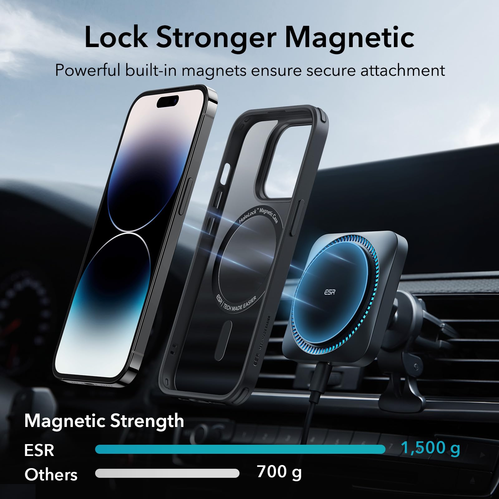 Esr For Iphone 14 Pro Max Case, Compatible With Magsafe, Shockproof Military Grade Protection, Yellowing Resistant, Magnetic Cas