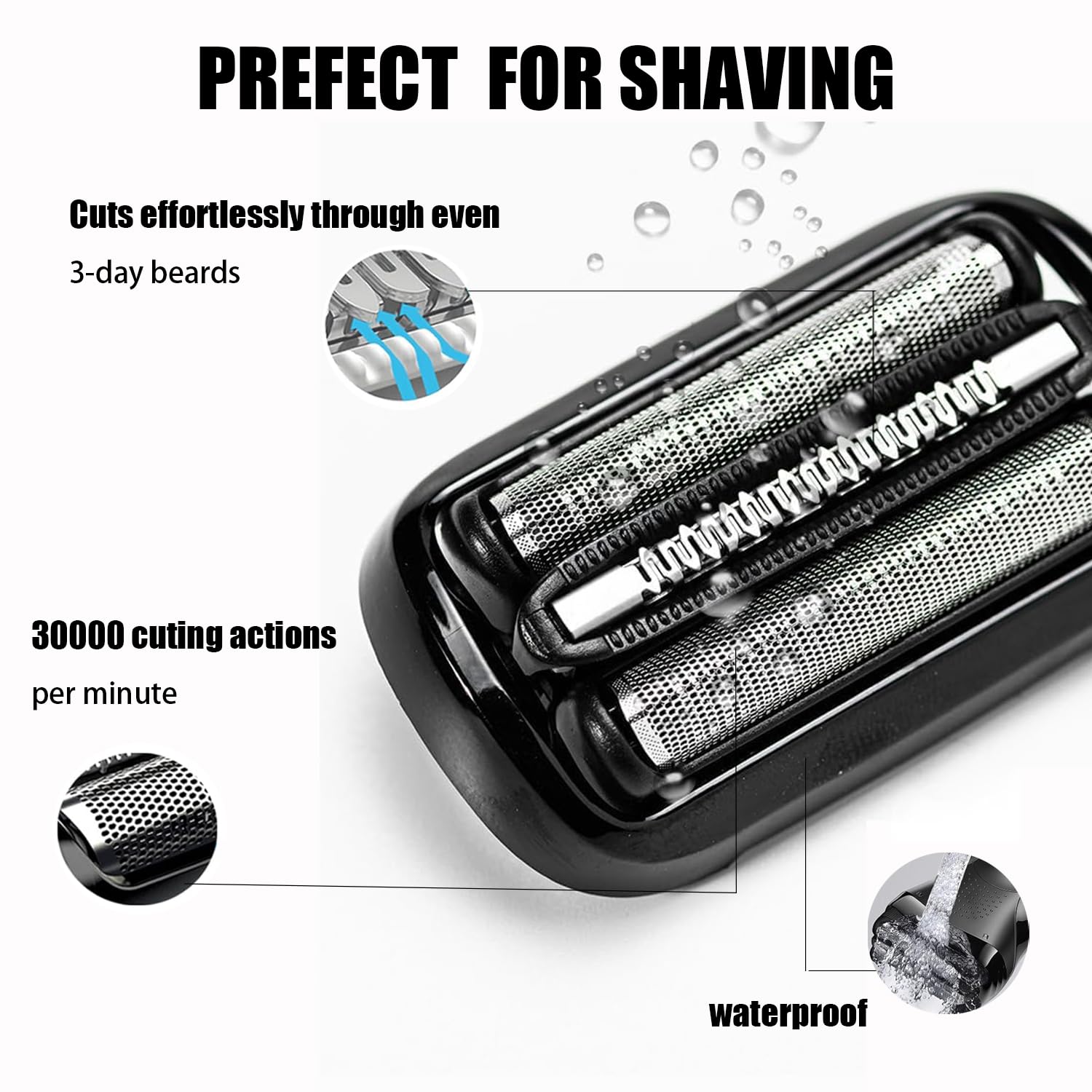 Series 5 Series 6 Replacement Head 53B Compatible With Braun S5 Electric Shavers Razor,53B Blades For Braun S6 Replacement Foil