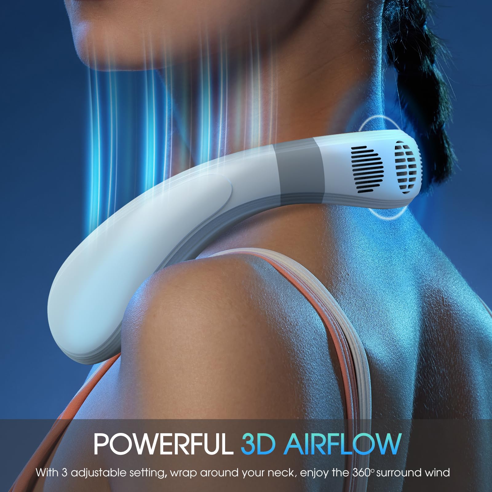 Famotansia Neck Fan With Cooling Plate|Neck Air Conditioner|4400Mah Rechargeable Battery Operated|Cooling Neck Fan For Women And