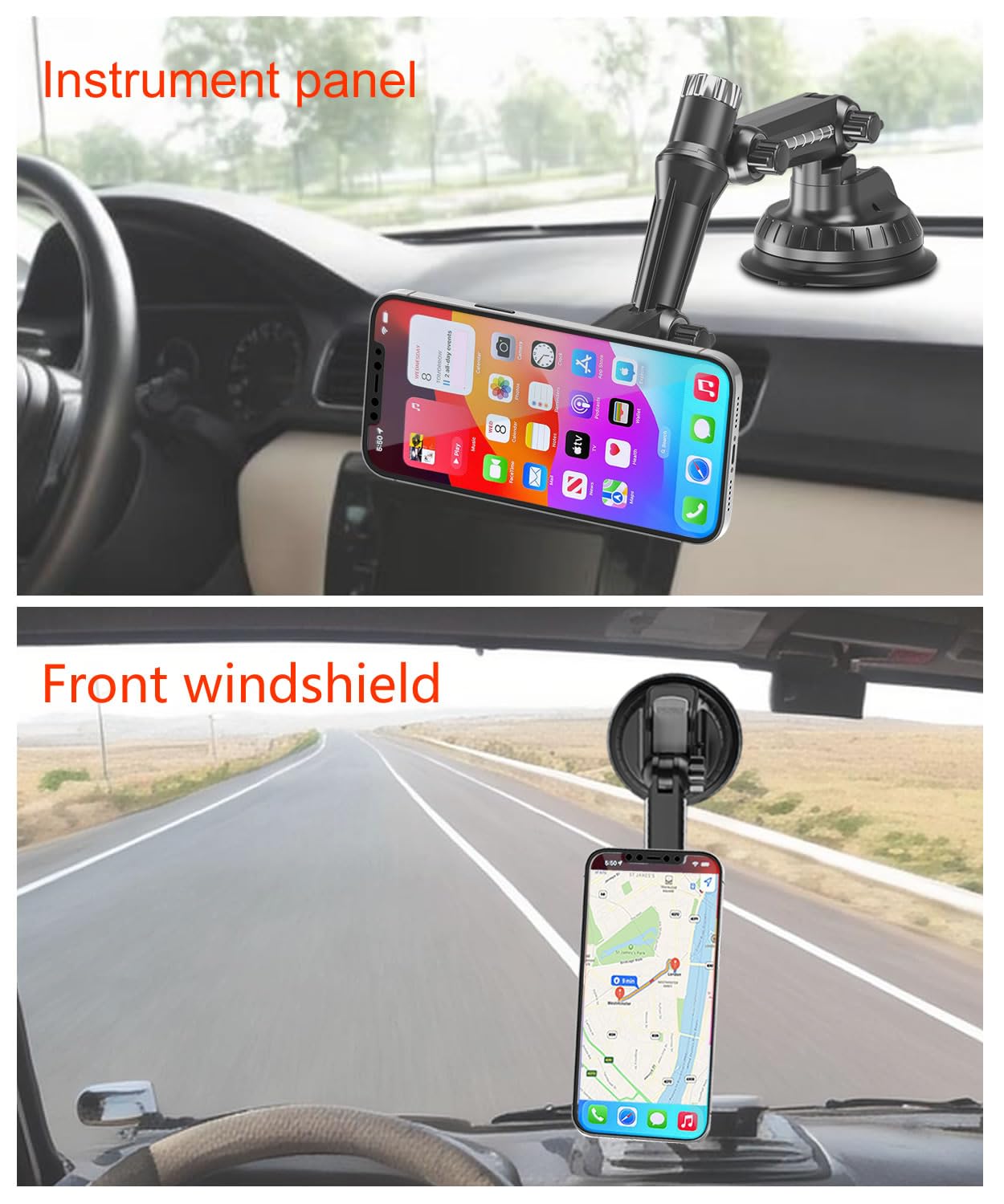 Oceanlove For Magsafe Phone Holder Tuck Pickup Car Windshield Dashboard Mount,Heavy Duty Long Arm Suction Cup, Accessories For W