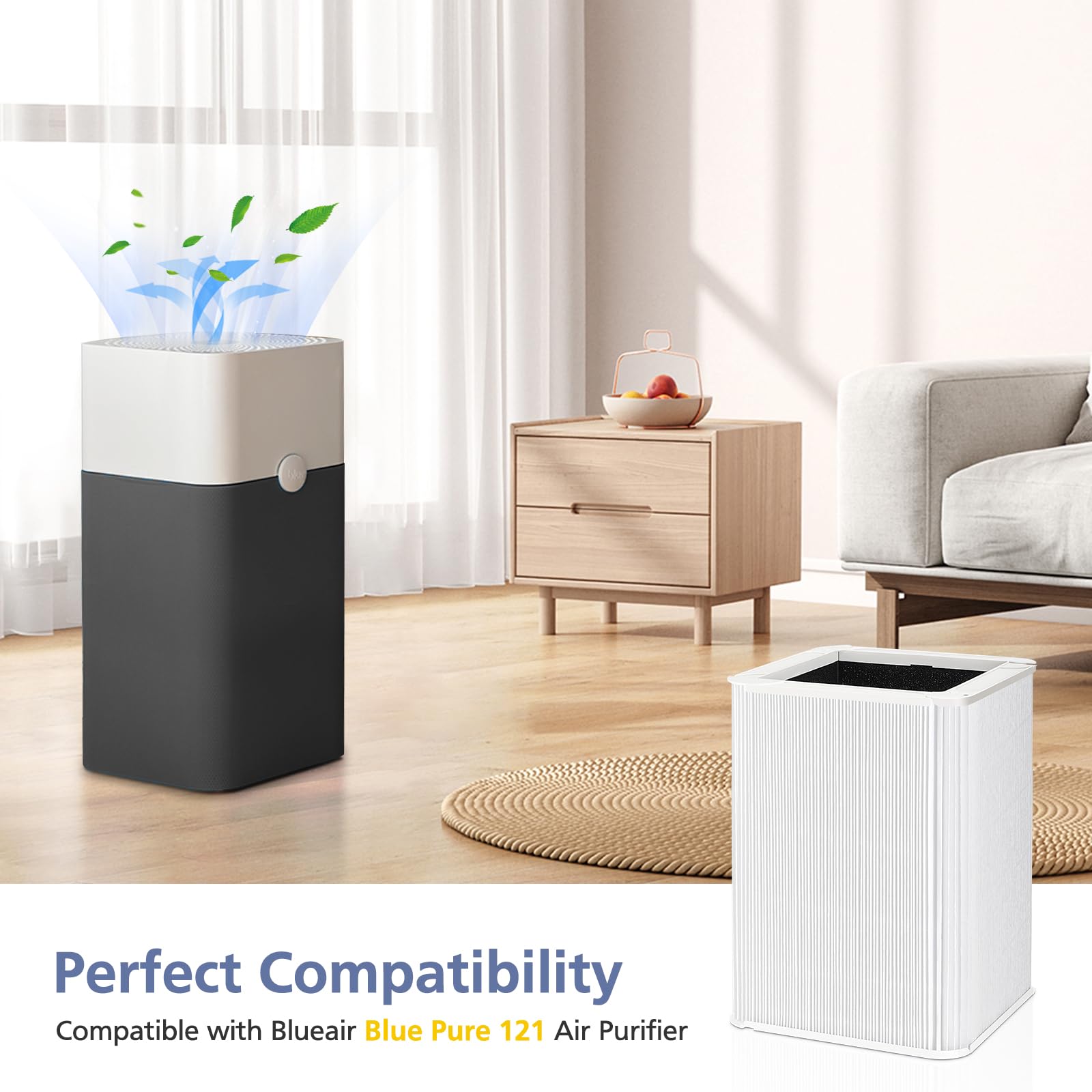 2 Pack 121 Replacement Filter Compatible With Blueair Blue Pure 121 Air Purifier, H13 True Hepa Filters With Particle And Activa
