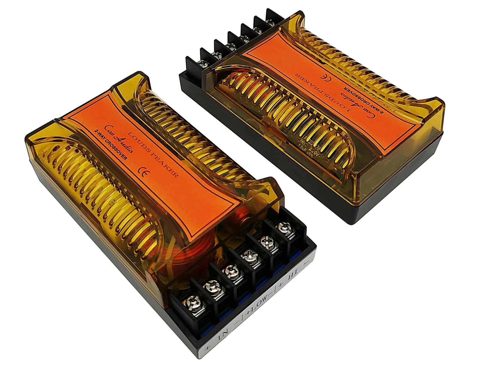 Hiqltyla 2 Way Speaker Crossover For Car Audio, Weah 5003B, 200 Watts 4 To 8 Ohm Passive Crossover For Car Audio Tweeter   2 Pac