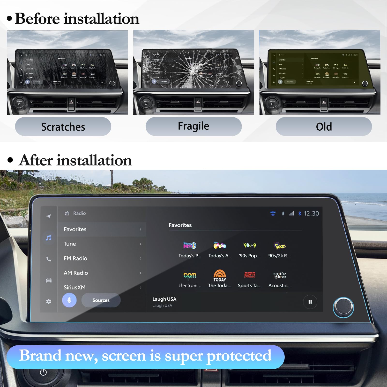 Sktu Screen Protector For 2023 2024 2025 Toyota Prius Limited/Prime Xse Premium 12.3 Inch Navigation Toyota Prius 2023 2024 2025 Accessories Hd Clear