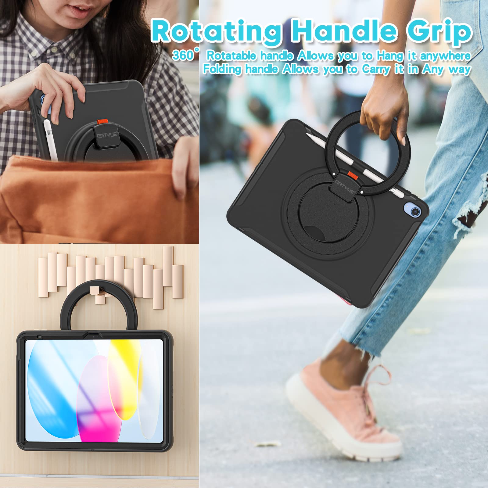 Batyue Case For Ipad 10Th Generation   Rugged Shockproof Protection Cover For 2022 10.9 Inch Ipad (10Th Generation) With Screen