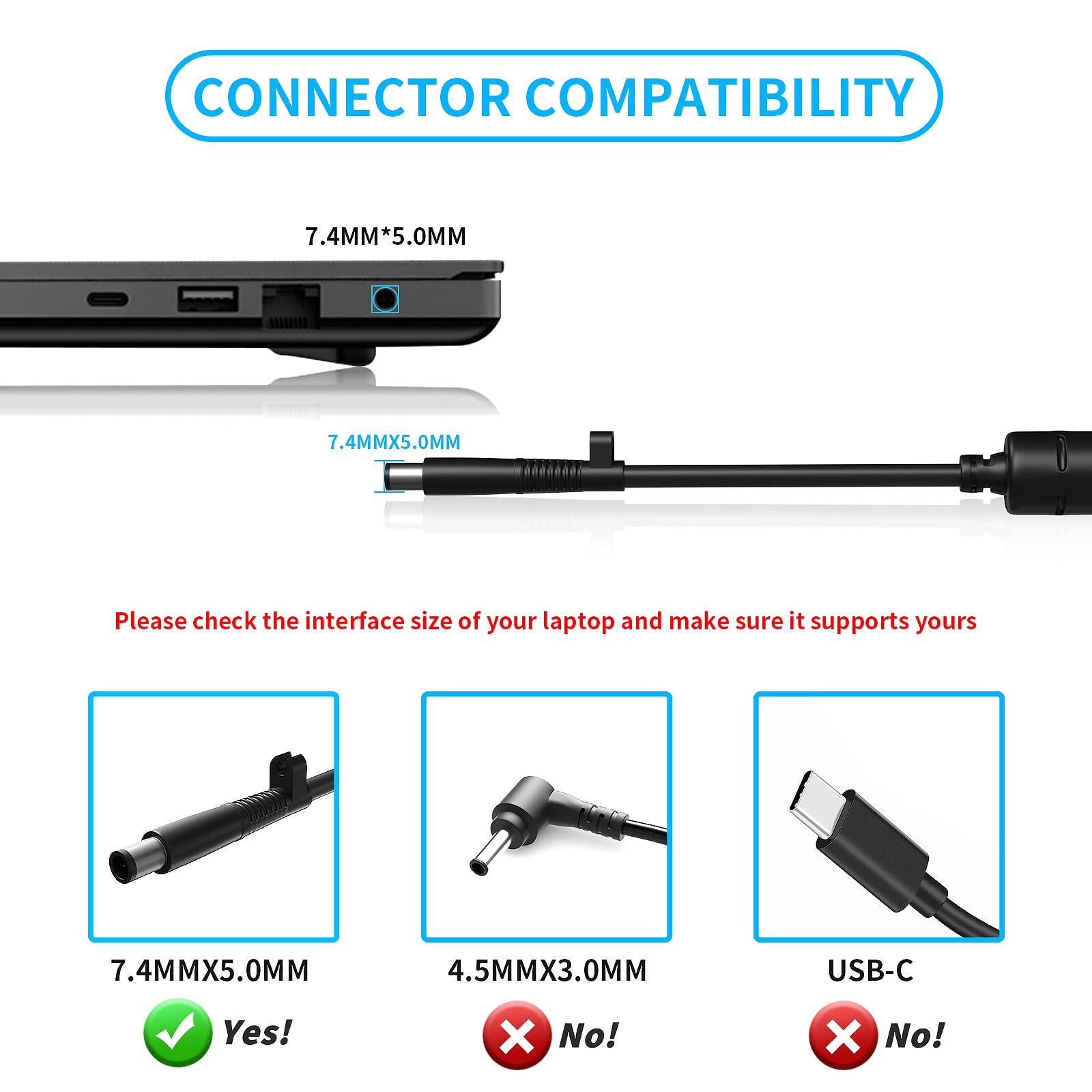 Vhbw Replacement For Hp 120W Power Adapter Compatible With Hp Envy Dv4 5300 Dv6 7300 Dv7 7000 7300 Elitebook 8460W 8560W Thunder