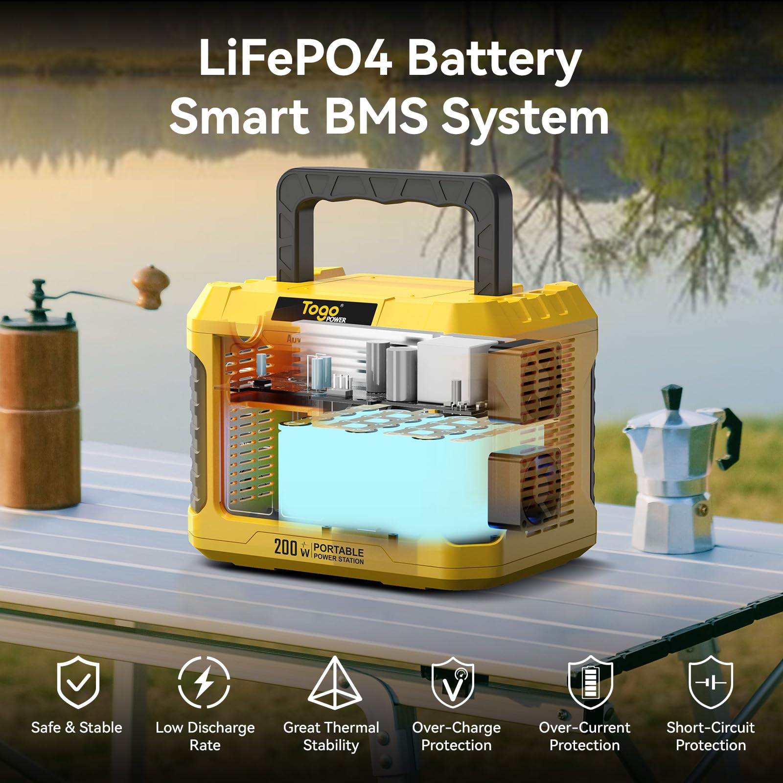 Togo Power 200W Portable Power Station,Peak 400W Solar Generator 177Wh Lithium Battery Power Bank With 120V Ac Outlet,Usb Qc3.0&