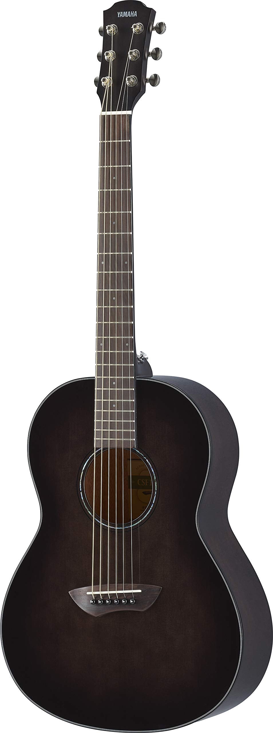 Yamaha CSF1M TBL Parlor Size Acoustic Guitar with Hard Gig Bag, Translucent Black