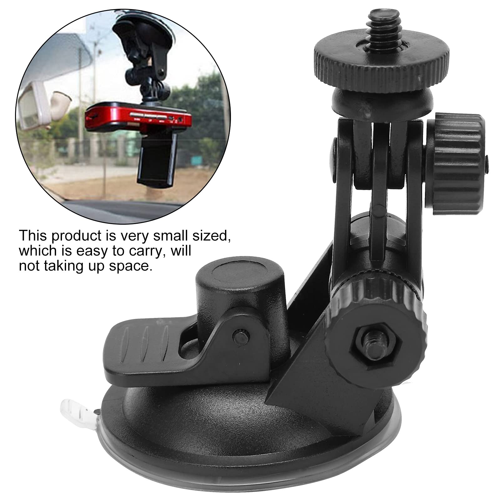 Small Car Suction Cup Mount, Mini Automobile Data Recorder Suction Stand, Car Front Windshield Suction Cup With 1/4 Inch Screw,