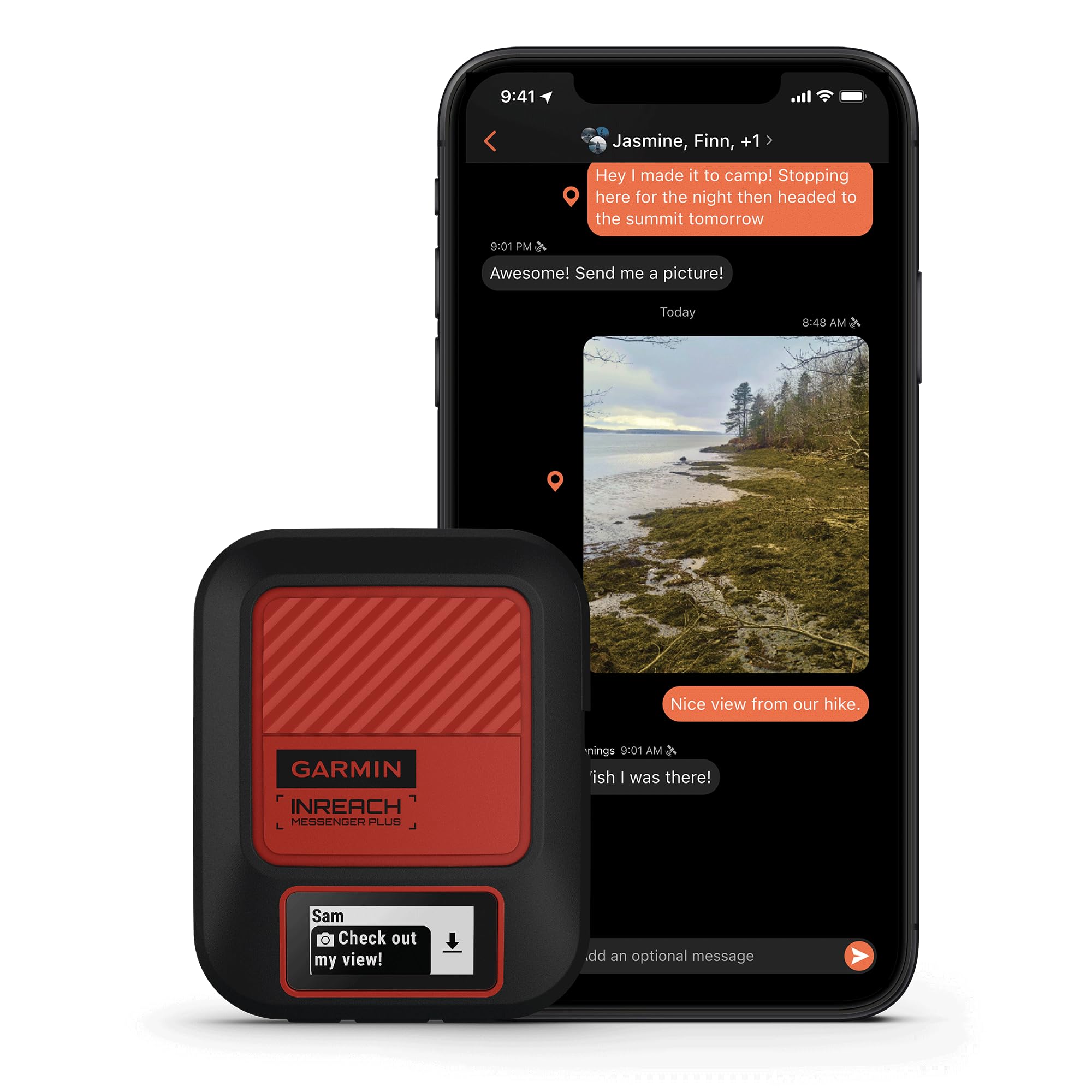Garmin Inreach Messenger Plus, Sos Handheld Satellite Communicator With Photo, Text & Voice Messaging Without Cell Service, 25 D