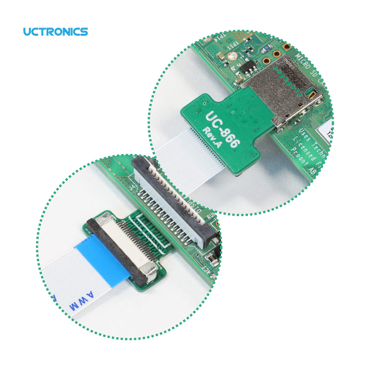 Uctronics Micro Sd To Micro Sd Card Male To Female Flexible Extender, 15Cm/5.9In Micro Sd Card Extension Cable Adapter Compatibl