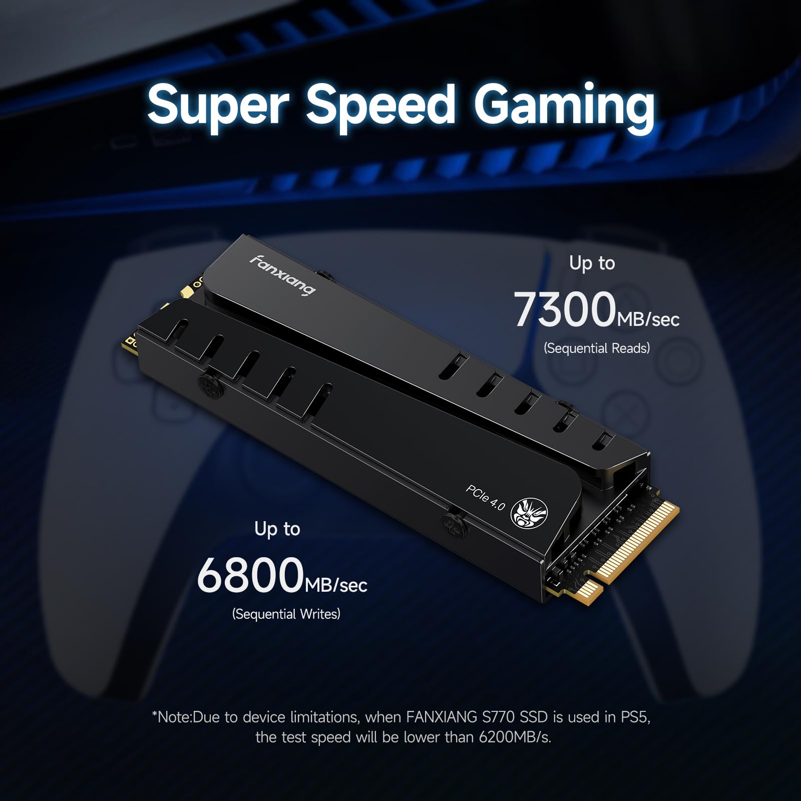 Fanxiang S770 4Tb Nvme M.2 Ssd For Ps5   With Heatsink And Dram, Up To 7300Mb/S, Pcie 4.0, Suitable For Playstation 5 Memory Exp